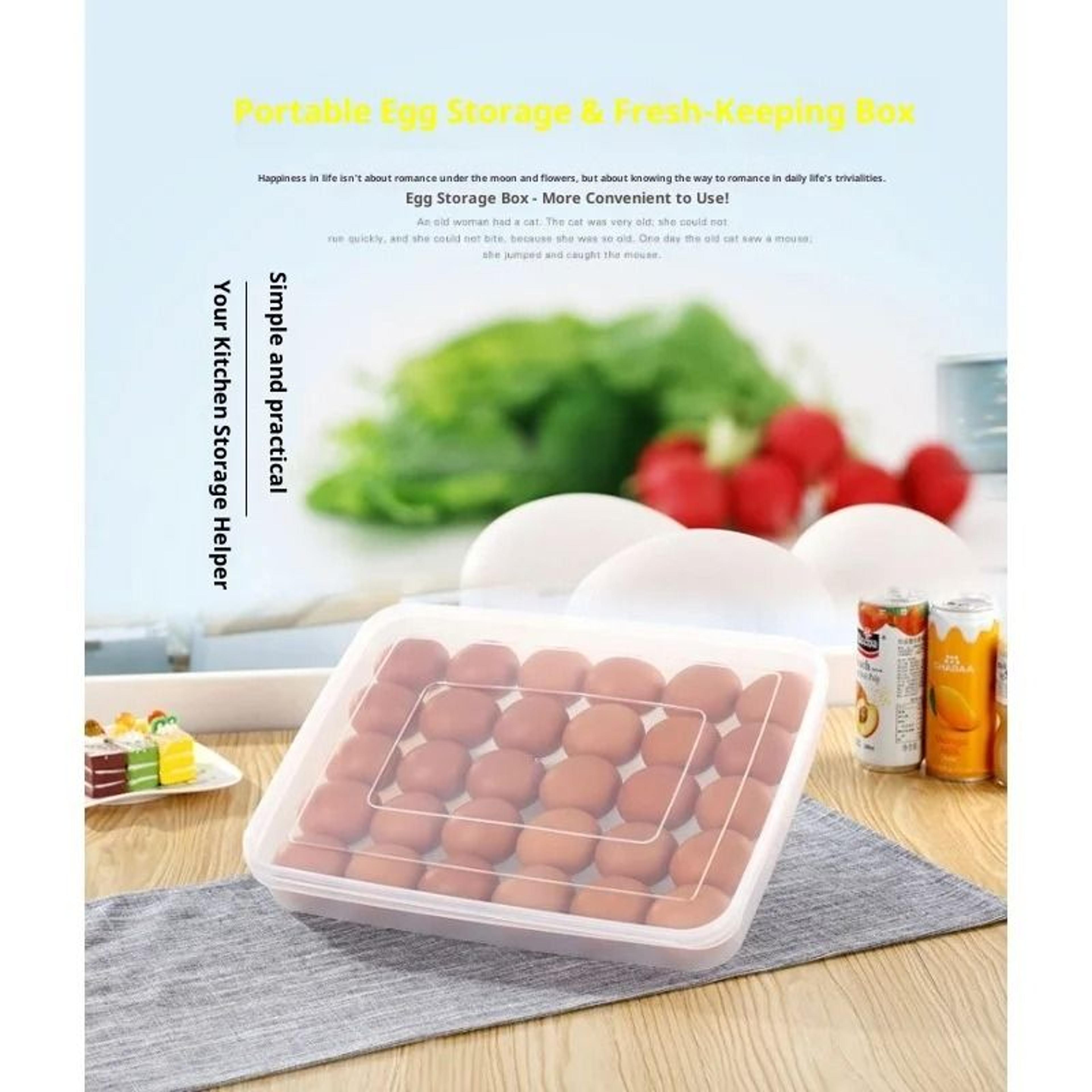 30 Grid Egg Storage Container With Lid Large Capacity Refrigerator Egg Organizer 4