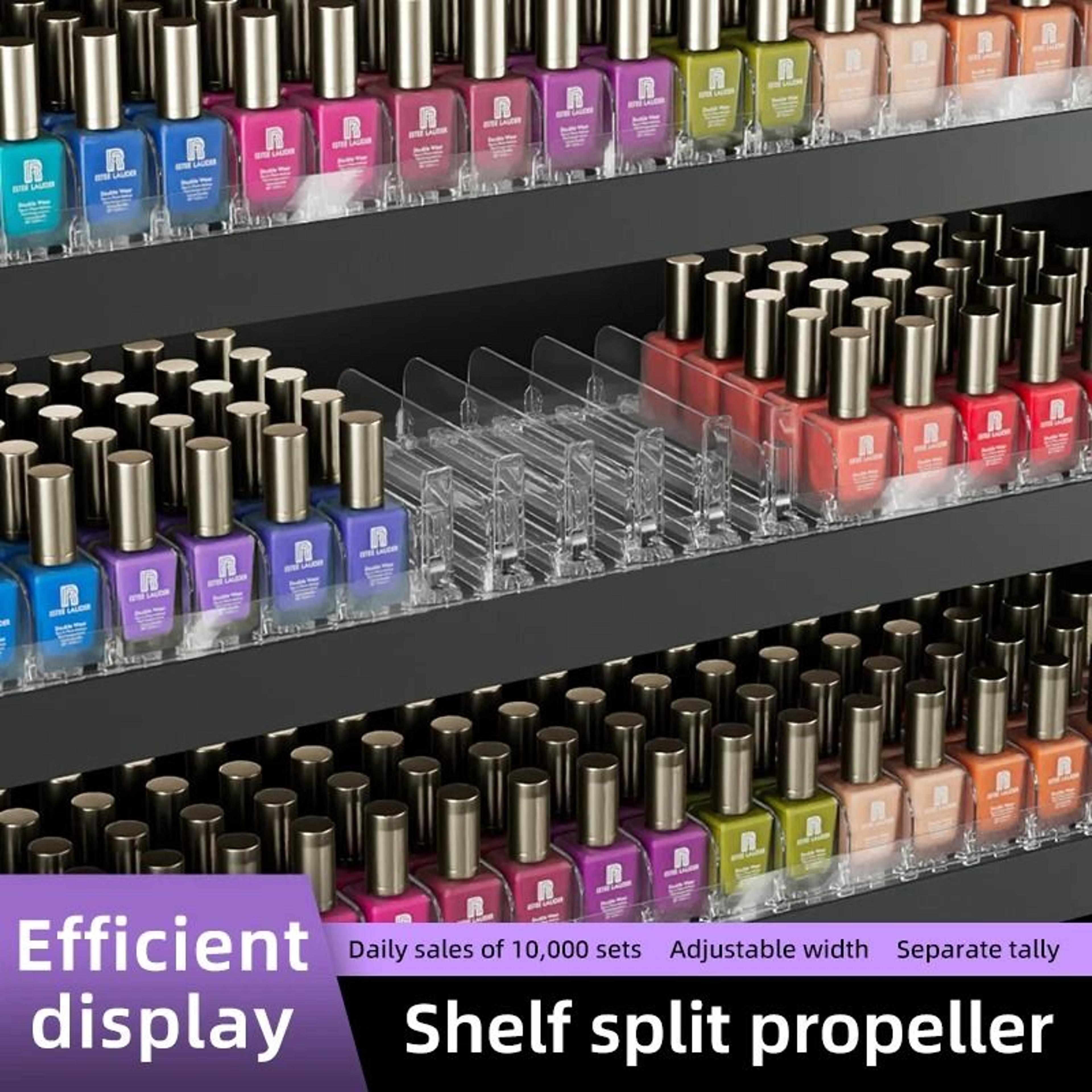 Automatic Shelf Pusher Display Rack Adjustable Product Organizer For Cosmetics Retail And Counterto 3