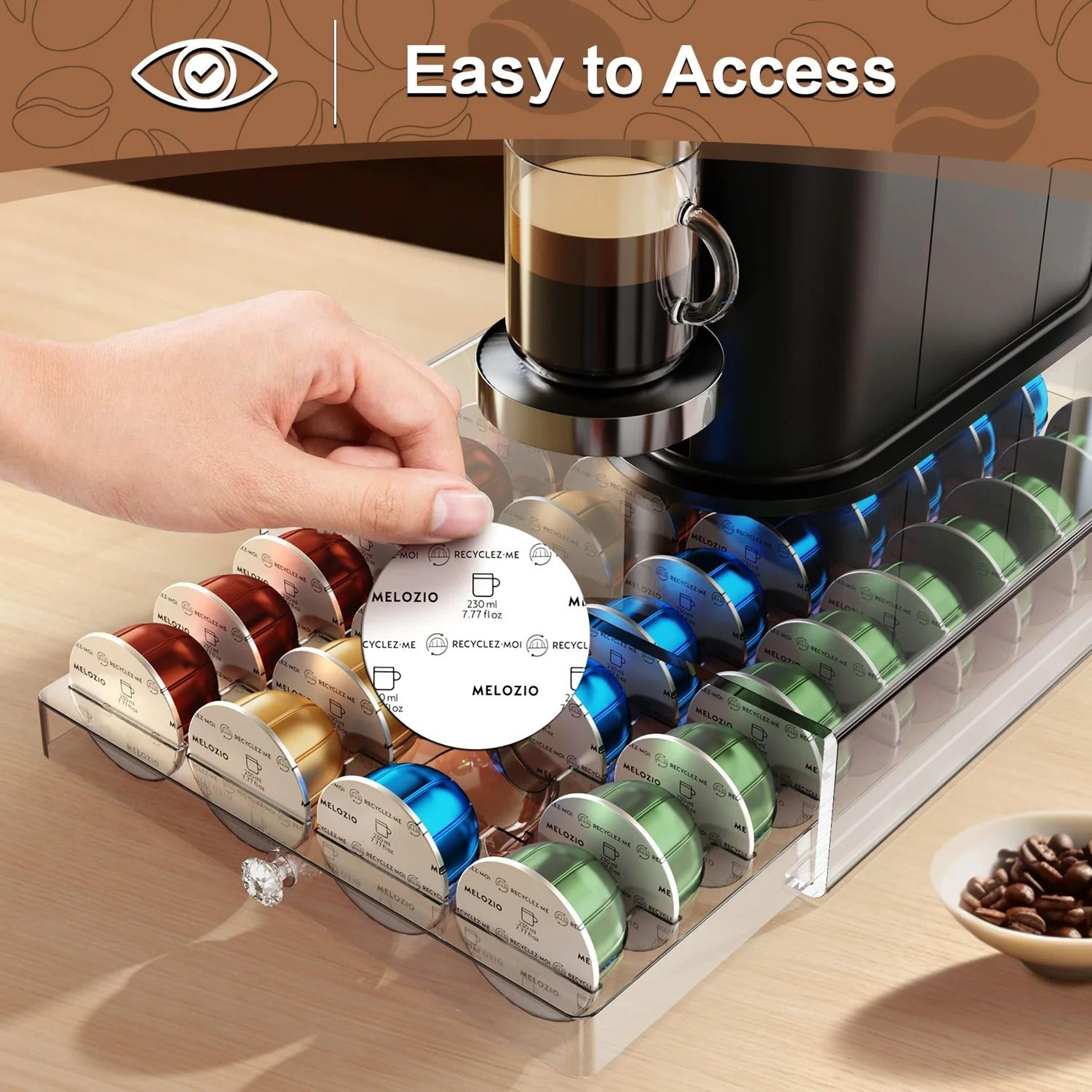 Acrylic Coffee Pod Drawer Organizer Compatible With Nespresso Vertuo Capsules Holds 40 Pods 3