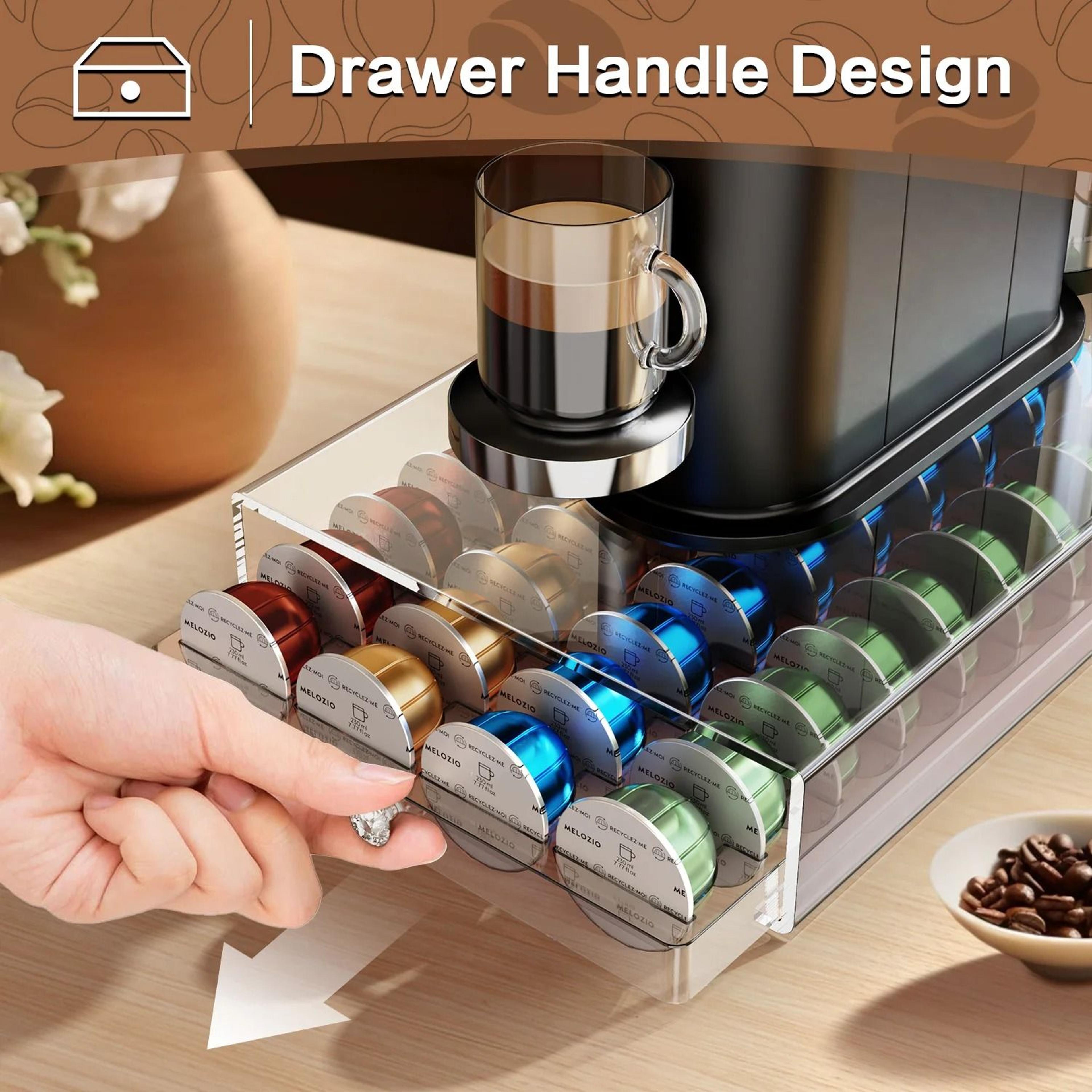 Acrylic Coffee Pod Drawer Organizer Compatible With Nespresso Vertuo Capsules Holds 40 Pods 4