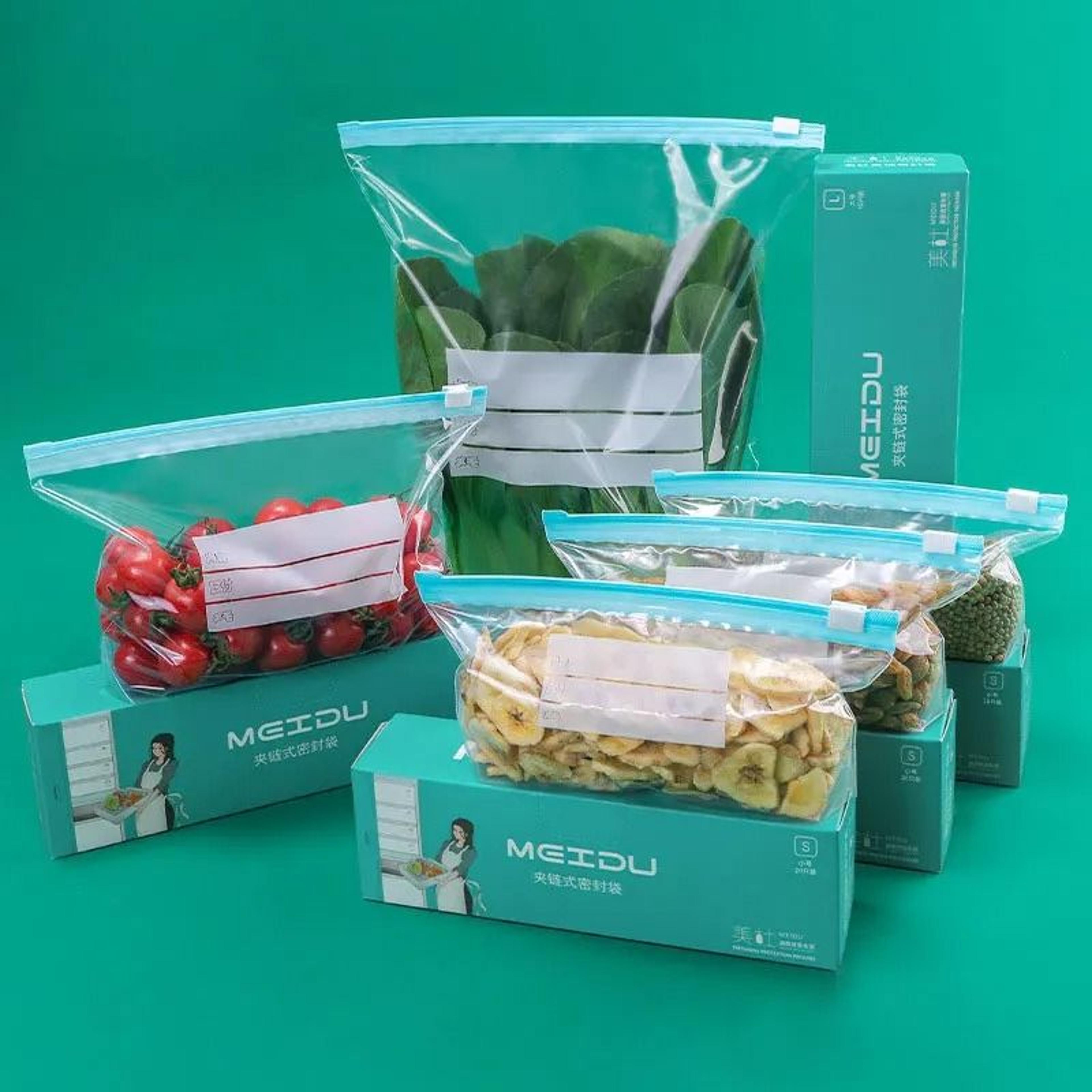 reusable zip lock food storage bags transparent freezer and travel storage pouches