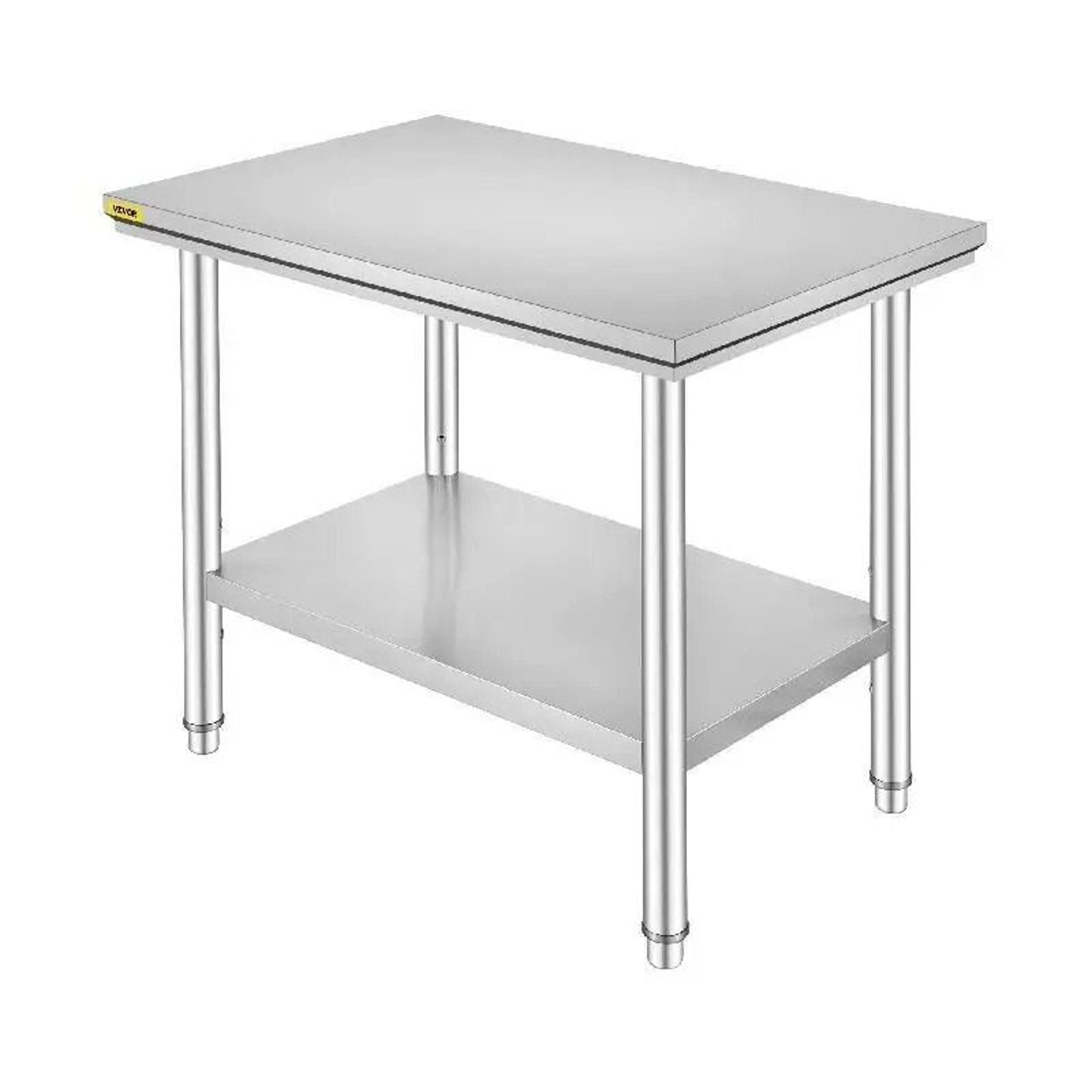 Heavy Duty Stainless Steel Work Table With Undershelf For Kitchen Restaurant  Garage 1