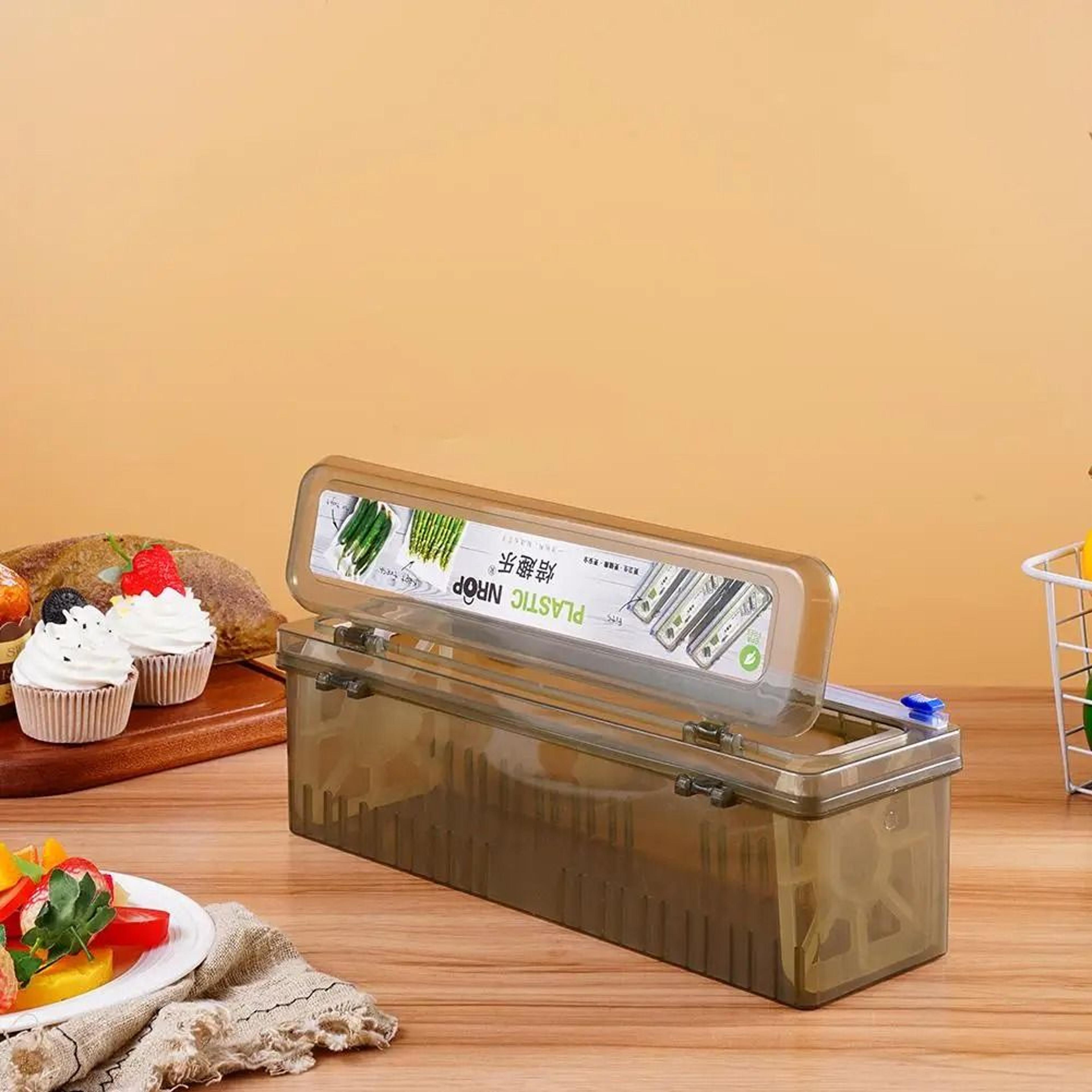 2 In 1 Plastic Wrap Dispenser With Built In Cutter For Foil Cling Film  Food Storage Wrap 4