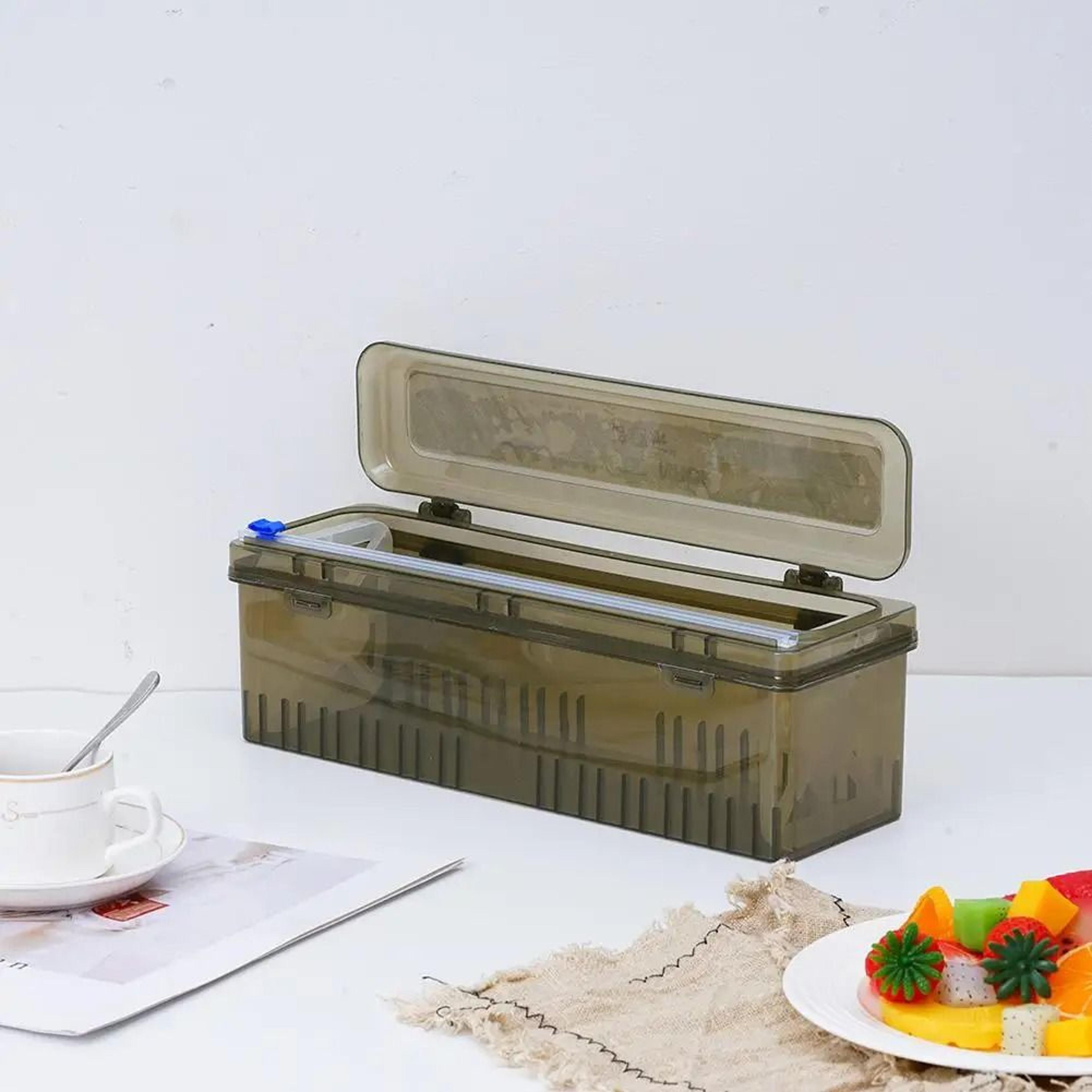 2 In 1 Plastic Wrap Dispenser With Built In Cutter For Foil Cling Film  Food Storage Wrap 5