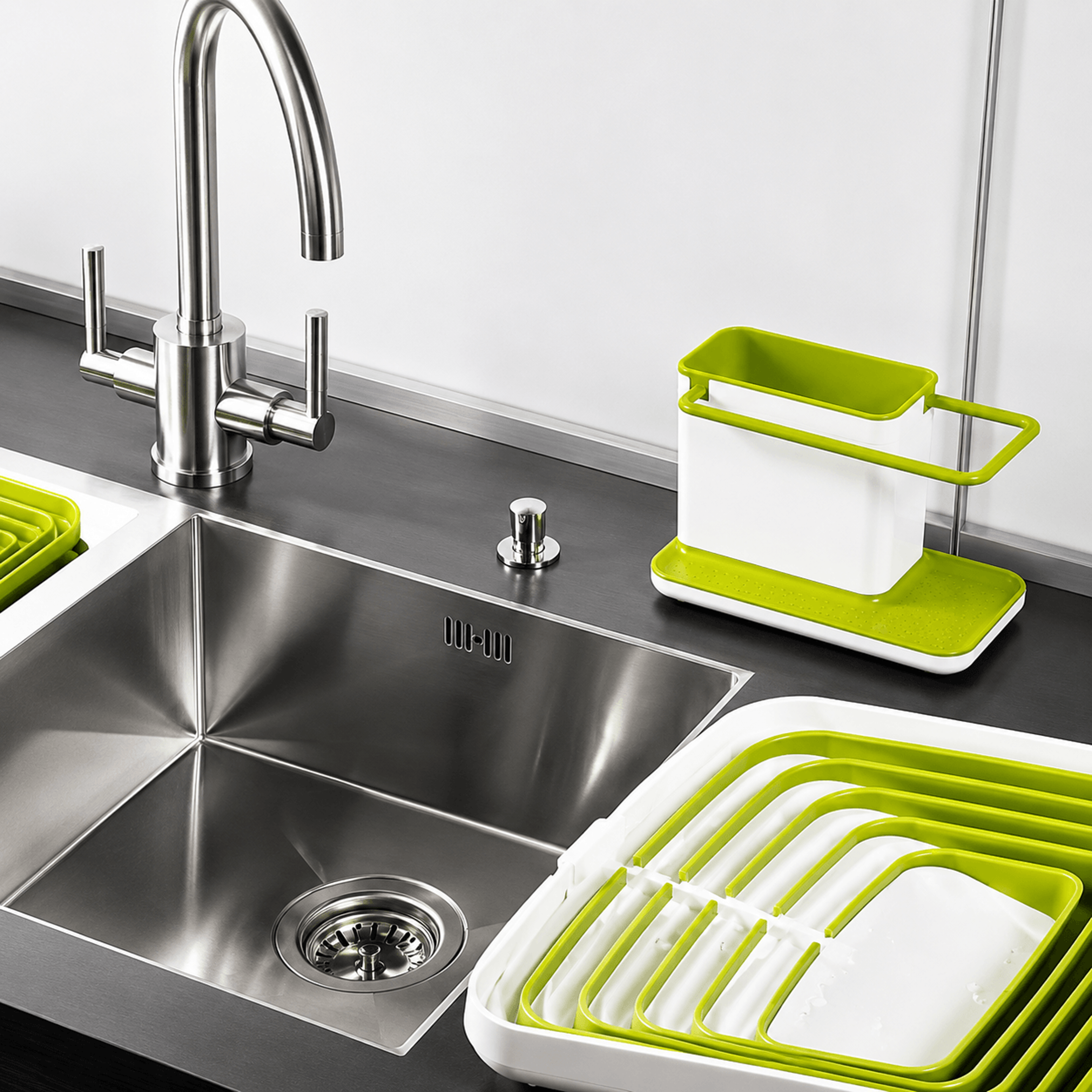 Kitchen Sink Organizer Rack With Water Filter Storage Dish Cloth Holder  Drip Tray 2