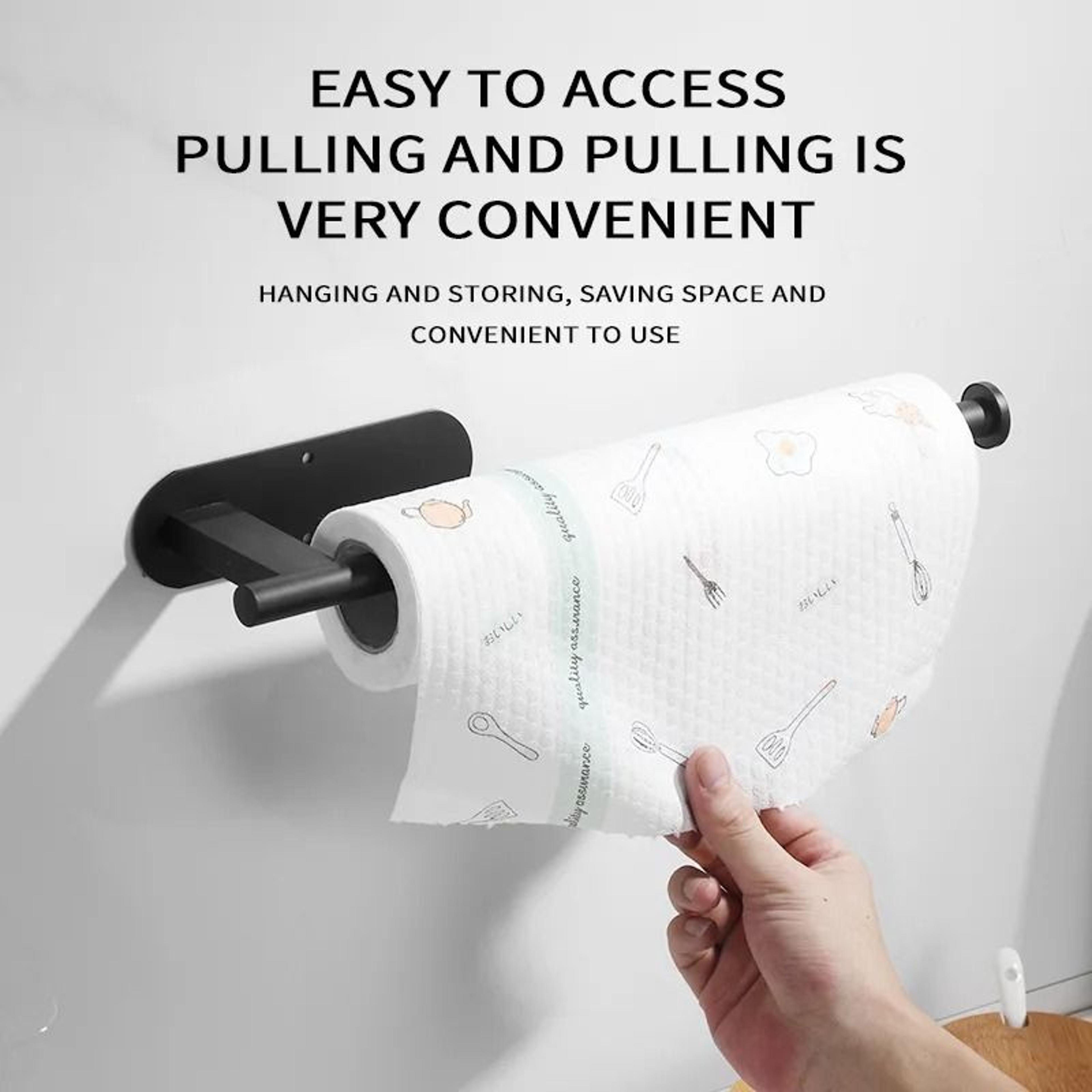 Wall Mounted Paper Towel Holder For Kitchen Rolls Cling Film  Bathroom Storage 5