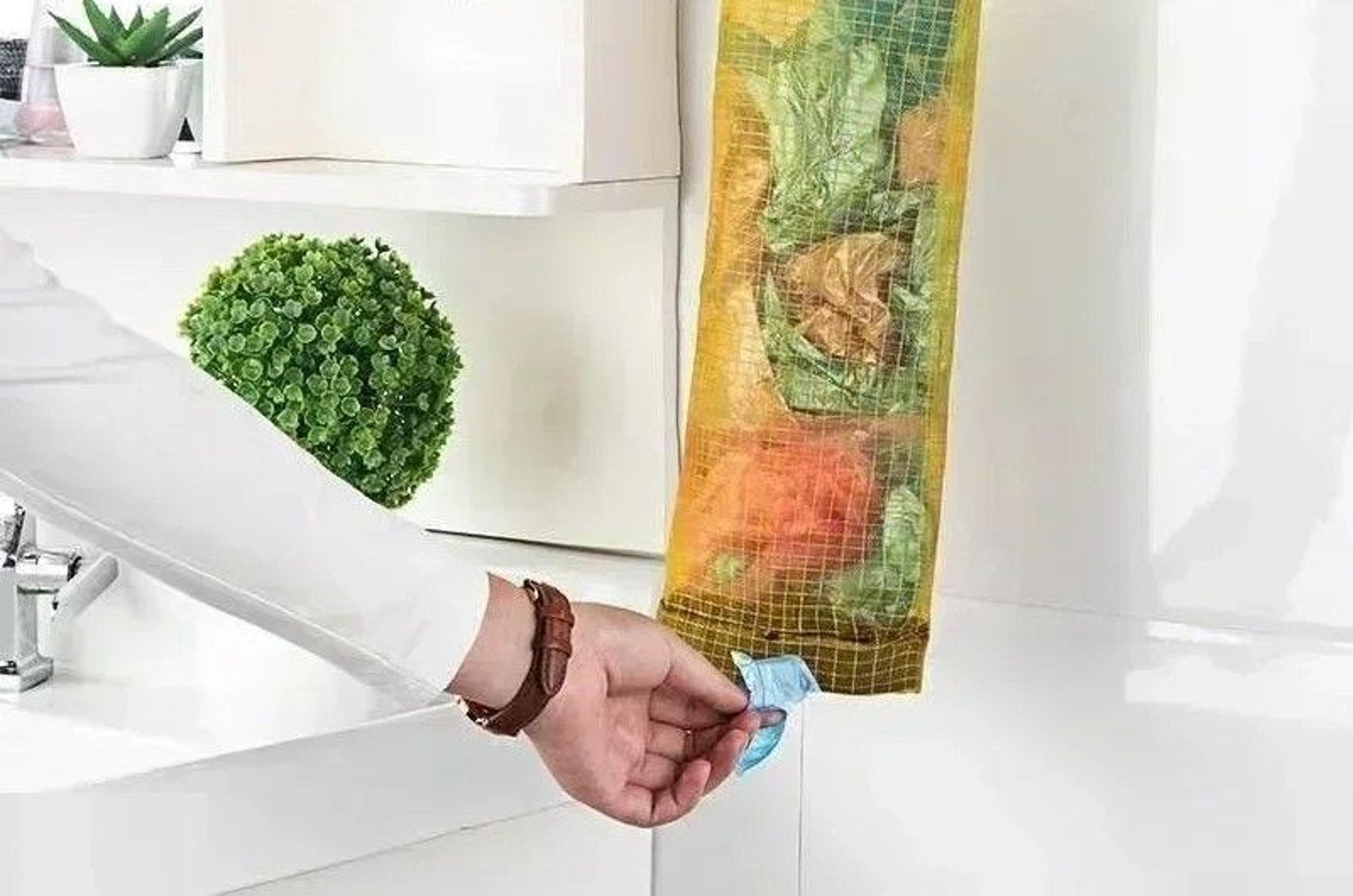 Wall Mounted Grocery Bag Holder  Trash Bag Dispenser For Kitchen Organization 1