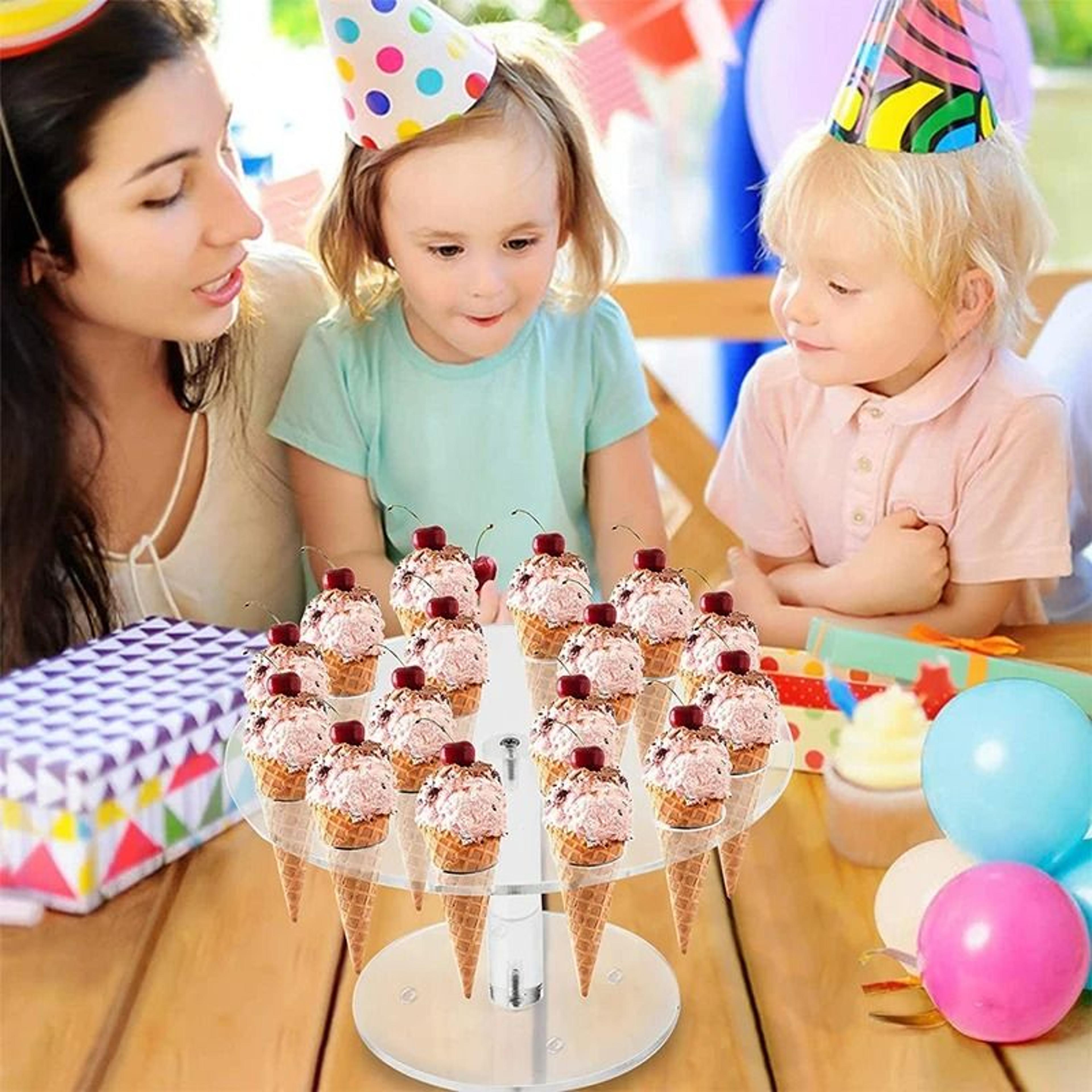 Acrylic Ice Cream Cone  Cupcake Display Stand For Parties Weddings  Dessert Tables 4