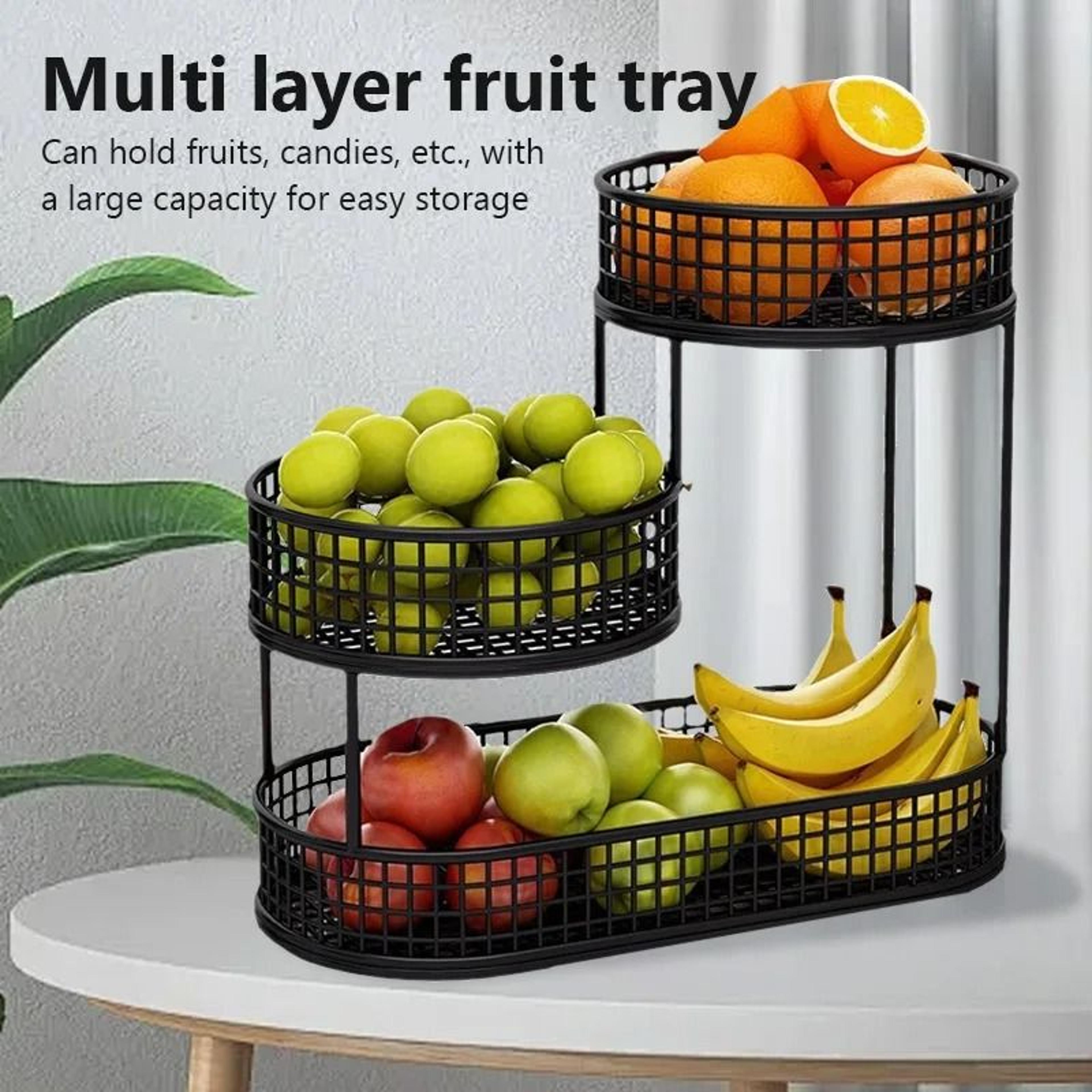 stackable multi-tier fruit basket & vegetable storage rack for kitchen countertops