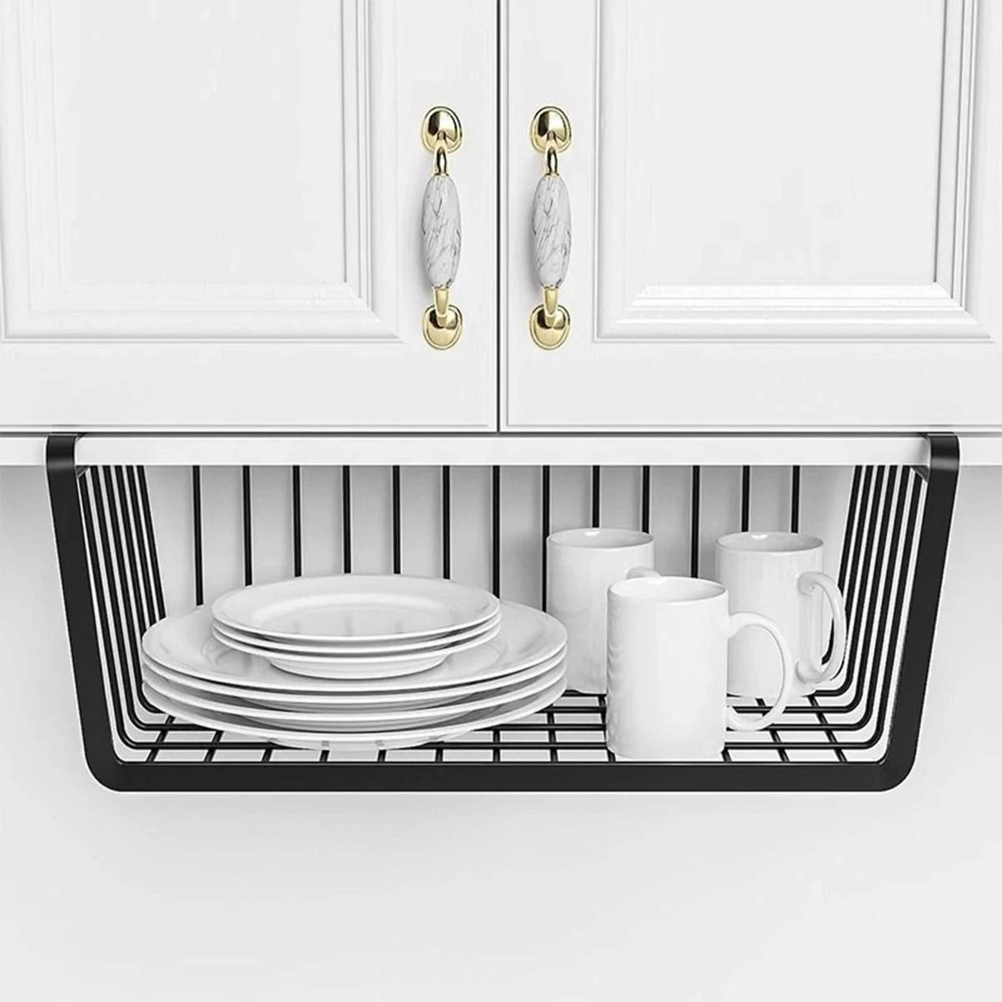 Hanging Under Cabinet Storage Basket For Kitchen Pantry  Closet Organization 2