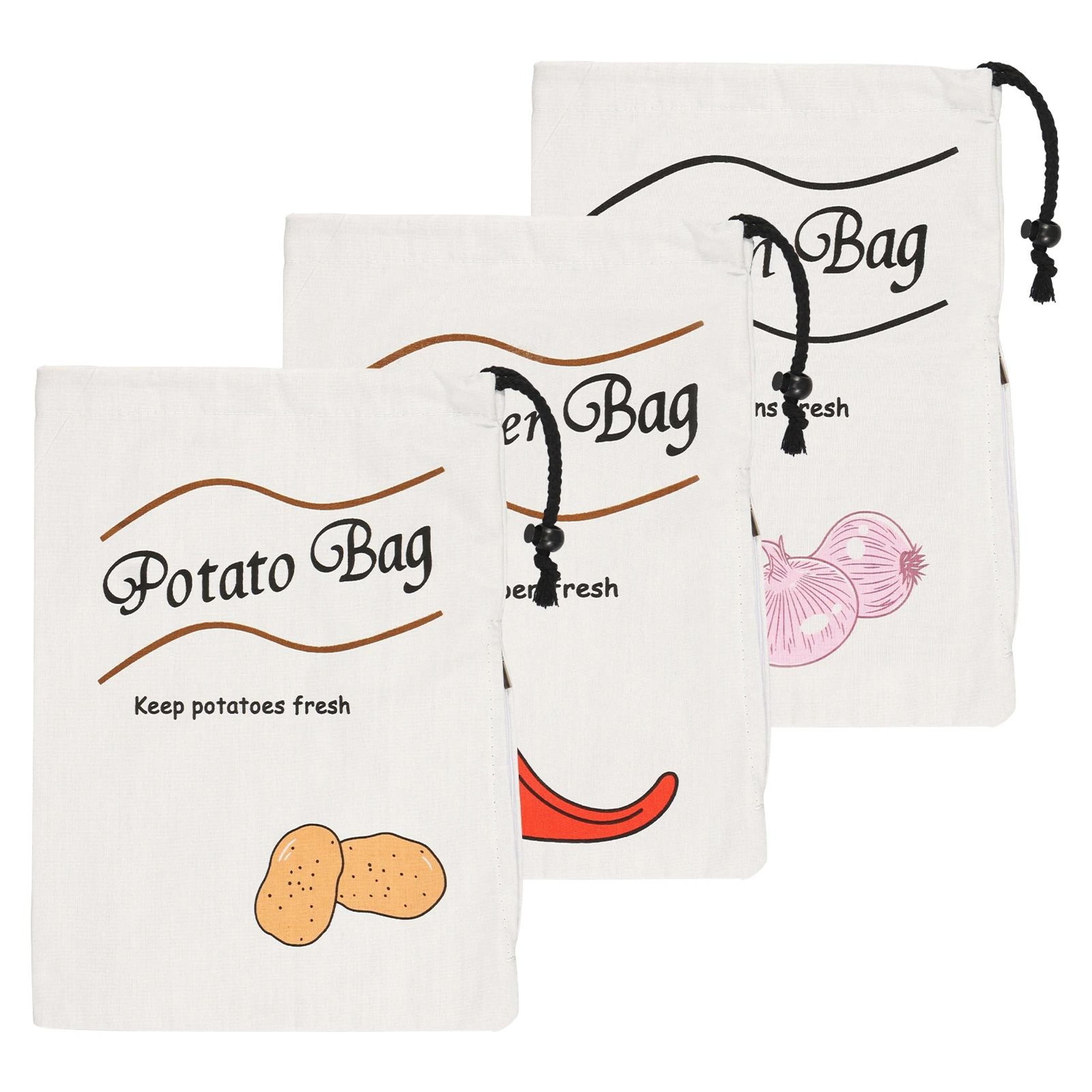 Reusable Potato  Onion Storage Bags With Dual Drawstring Closure For Fresh Vegetable Storage 7
