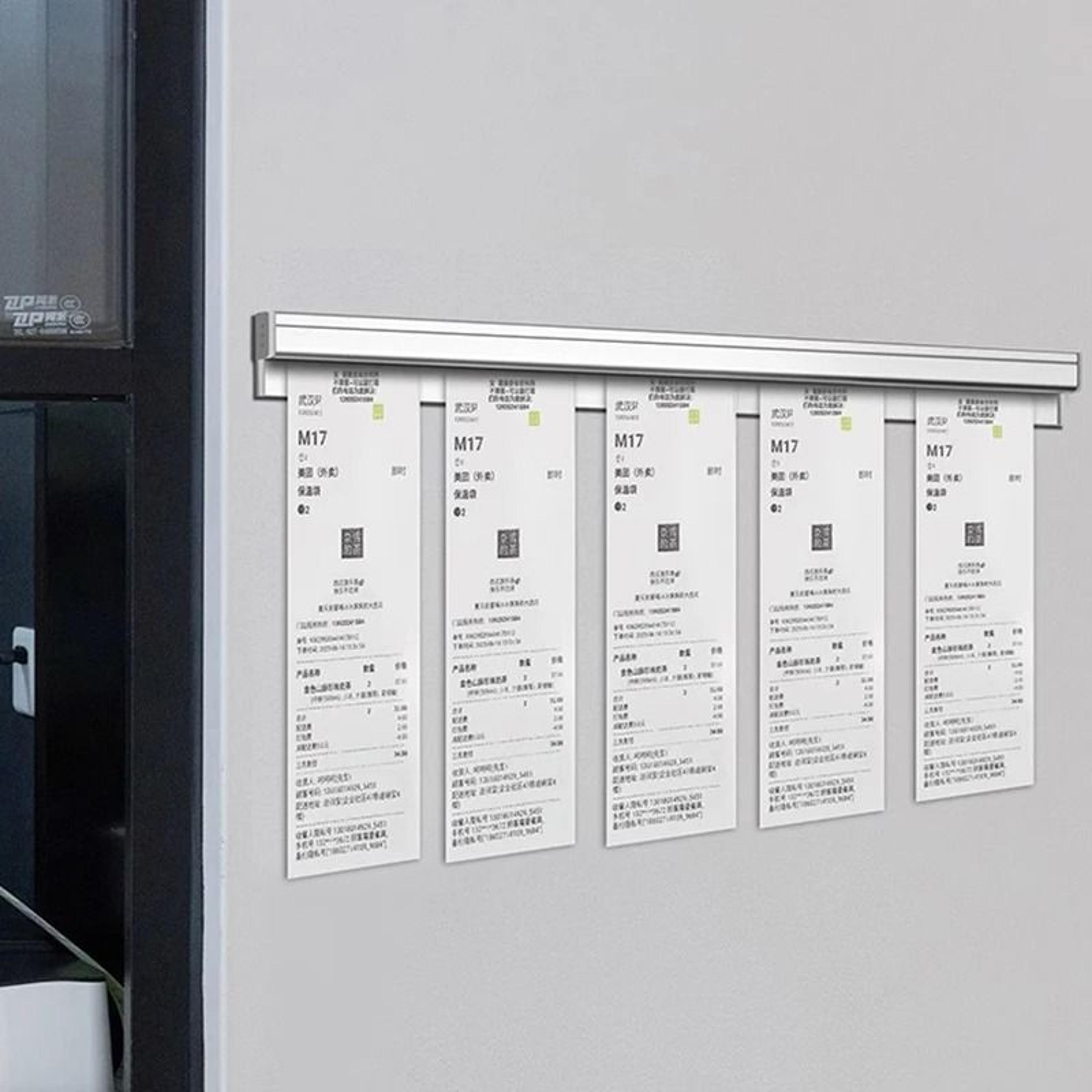 aluminum order ticket holder rail for restaurant kitchen, cafe & takeout order organization