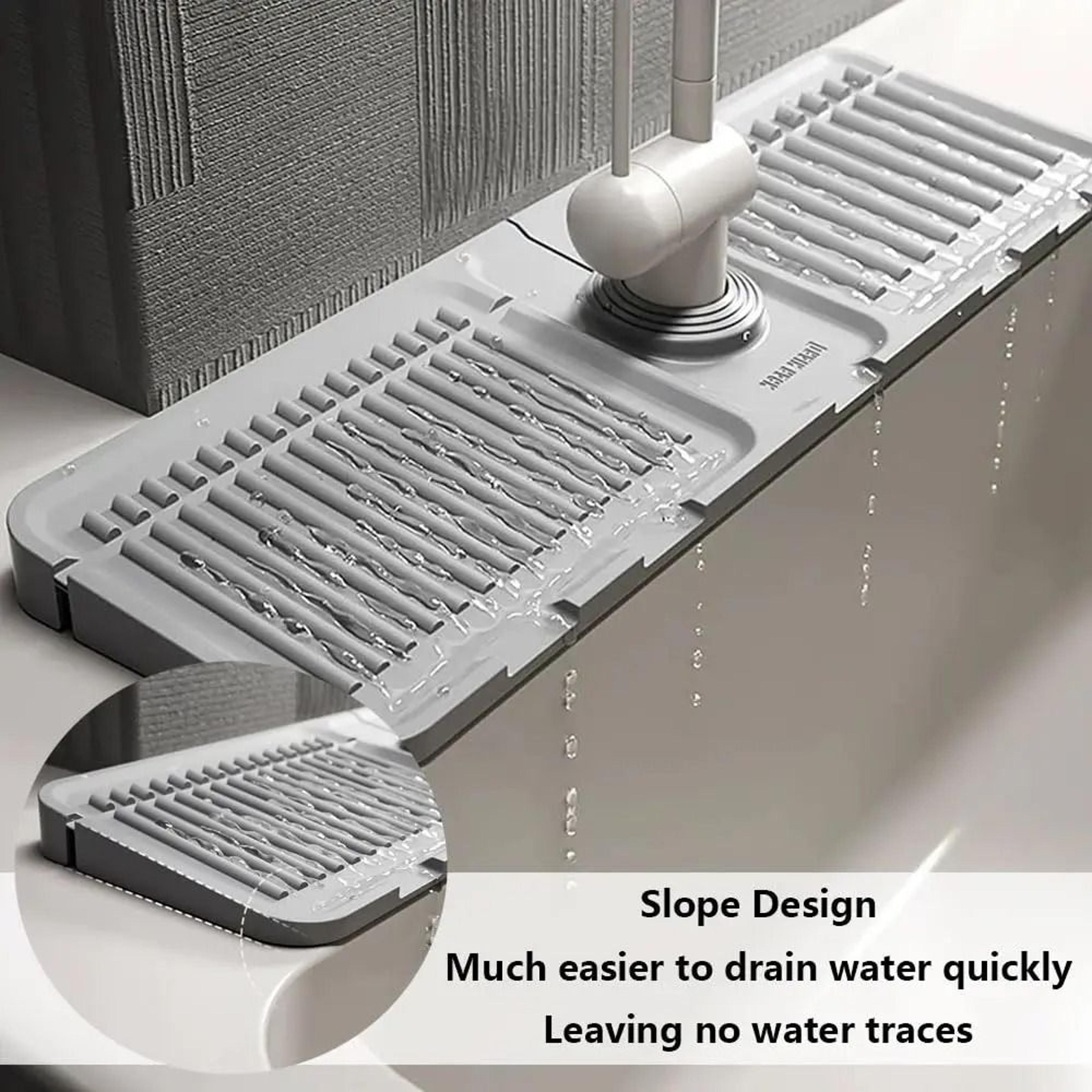 Silicone Faucet Splash Guard  Sink Drying Mat For Kitchen Counter Protection 1