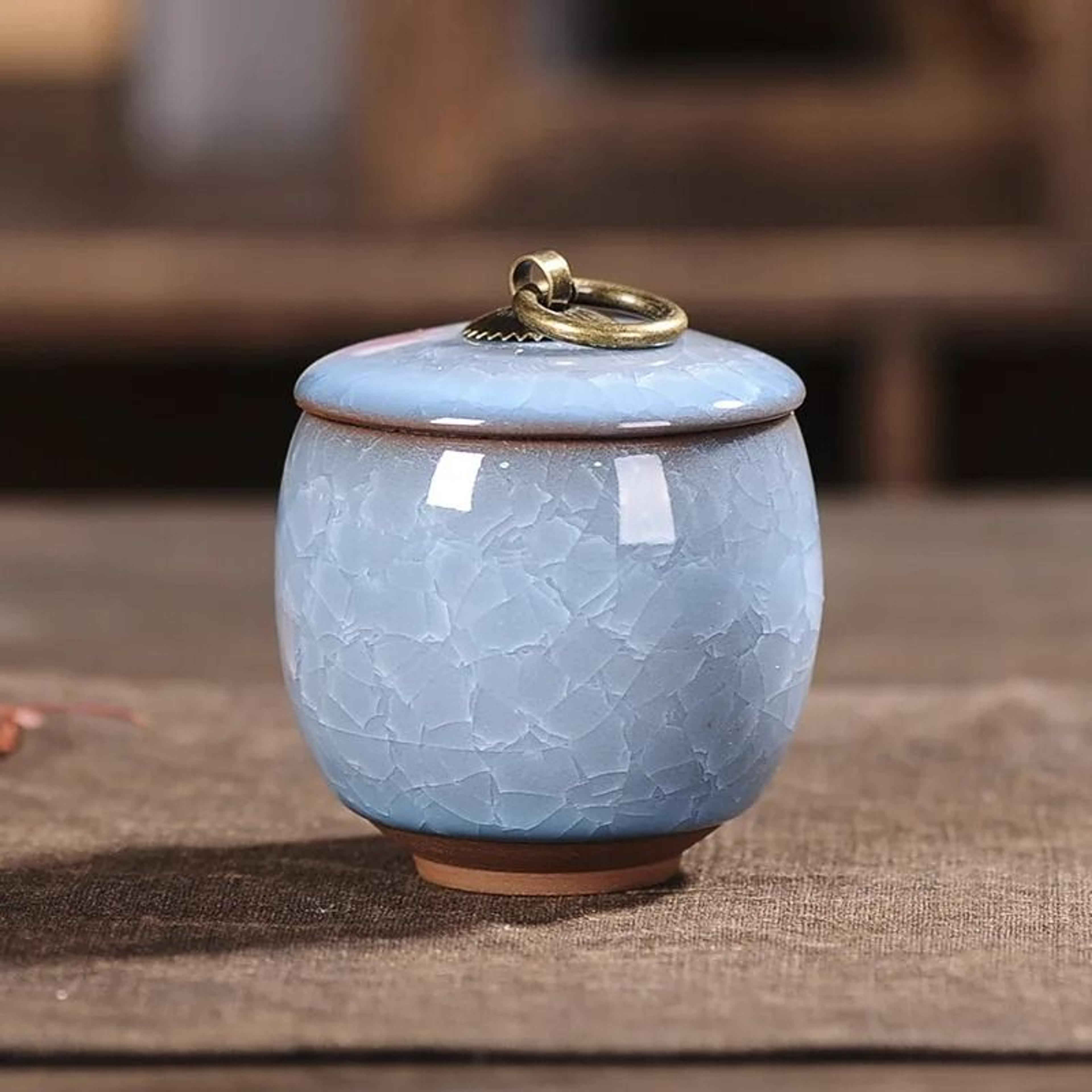 Decorative Ceramic Storage Jar With Lid For Tea Coffee Sugar  Kitchen Essentials 13