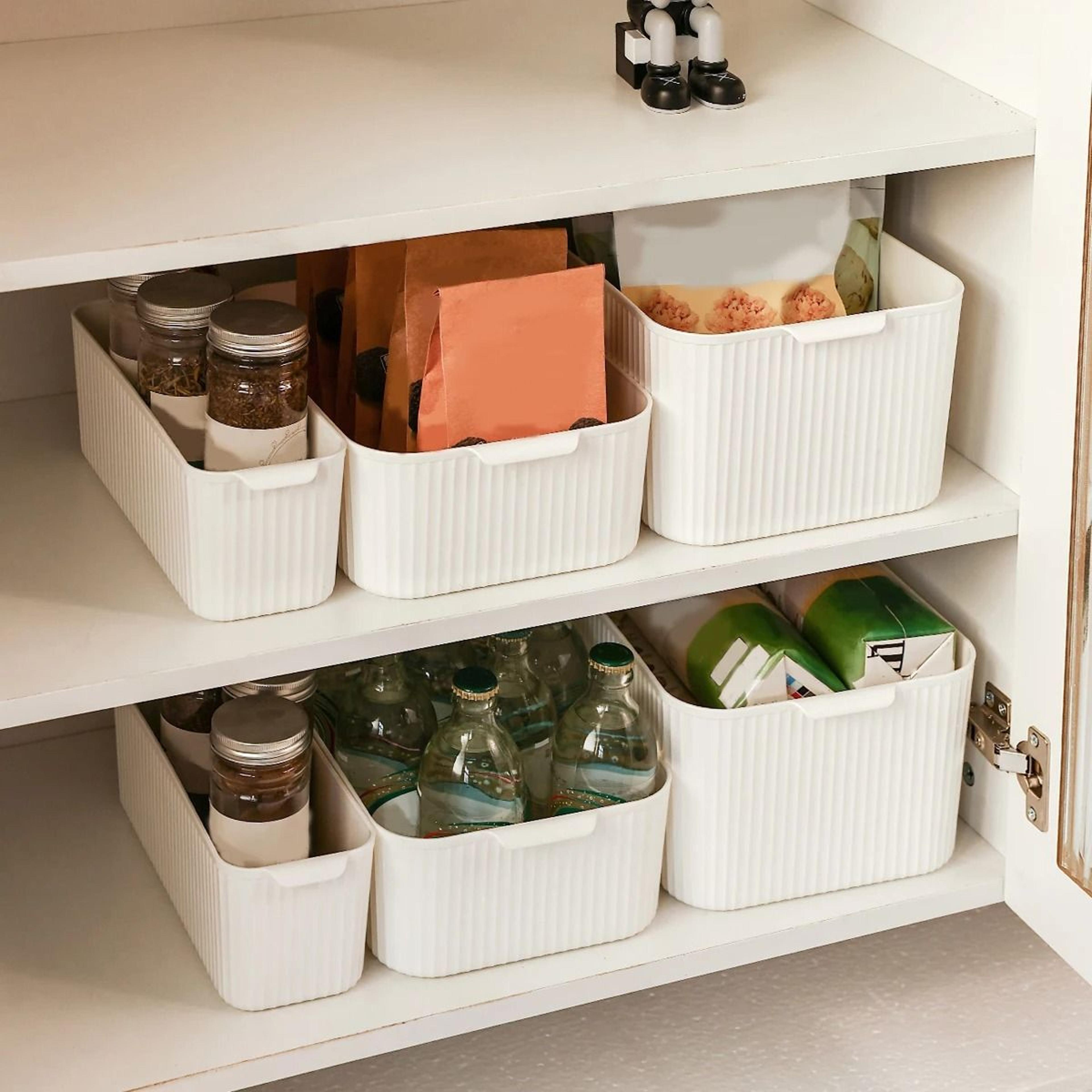 Plastic Cabinet Storage Basket Kitchen Organizer Bin For Pantry And Countertop 0