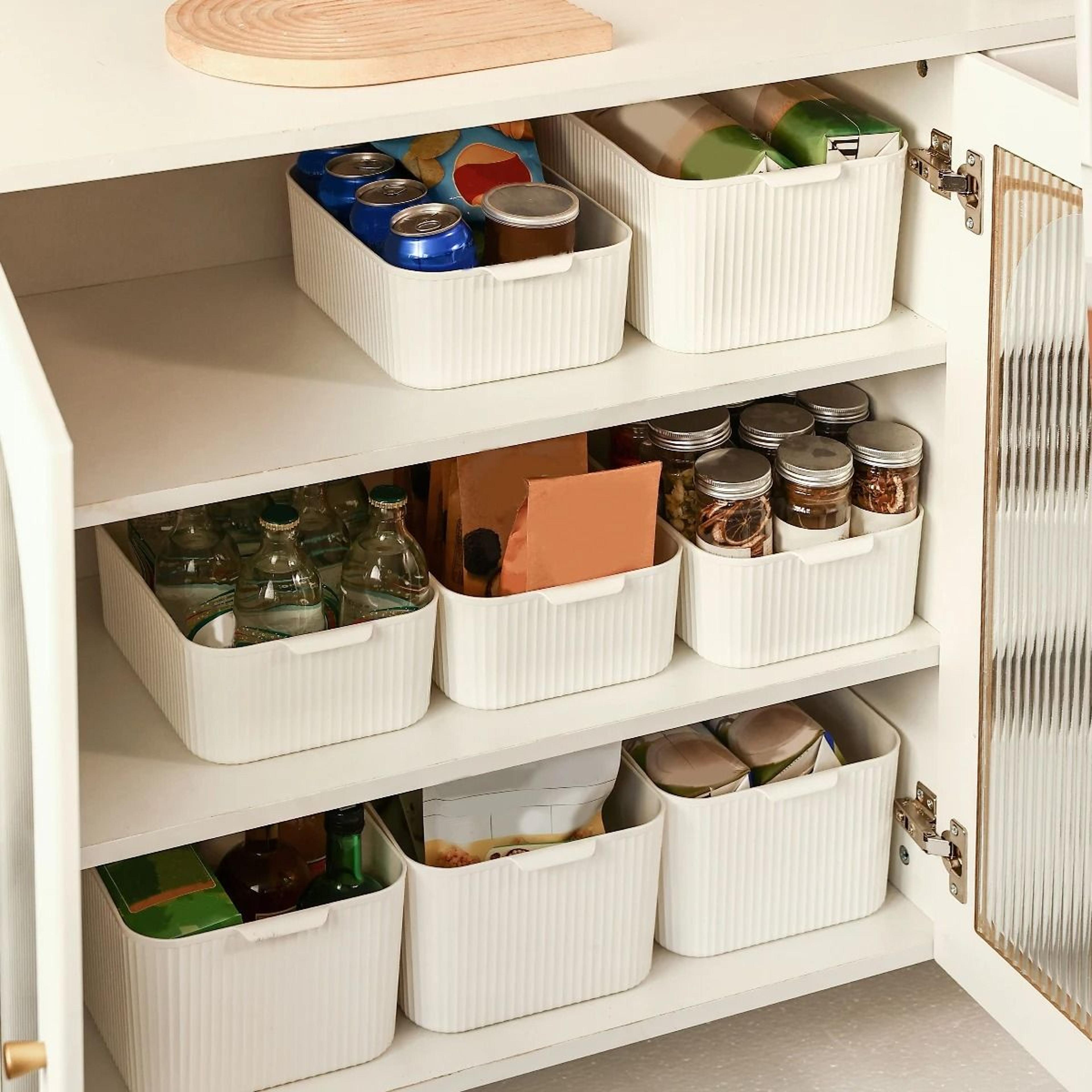 Plastic Cabinet Storage Basket Kitchen Organizer Bin For Pantry And Countertop 5