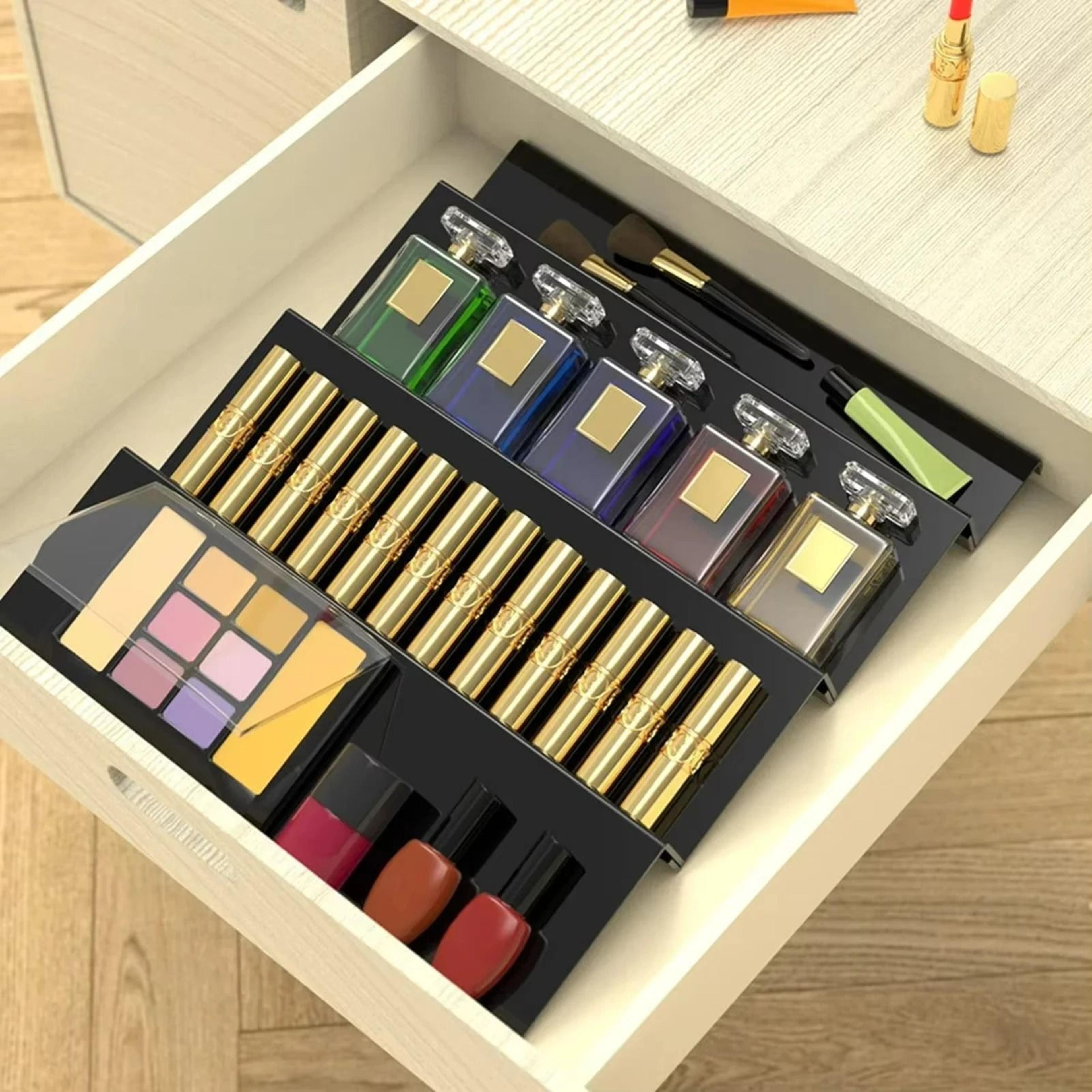 Expandable 4 Tier Acrylic Spice Rack Organizer For Kitchen Drawer And Pantry Storage 4