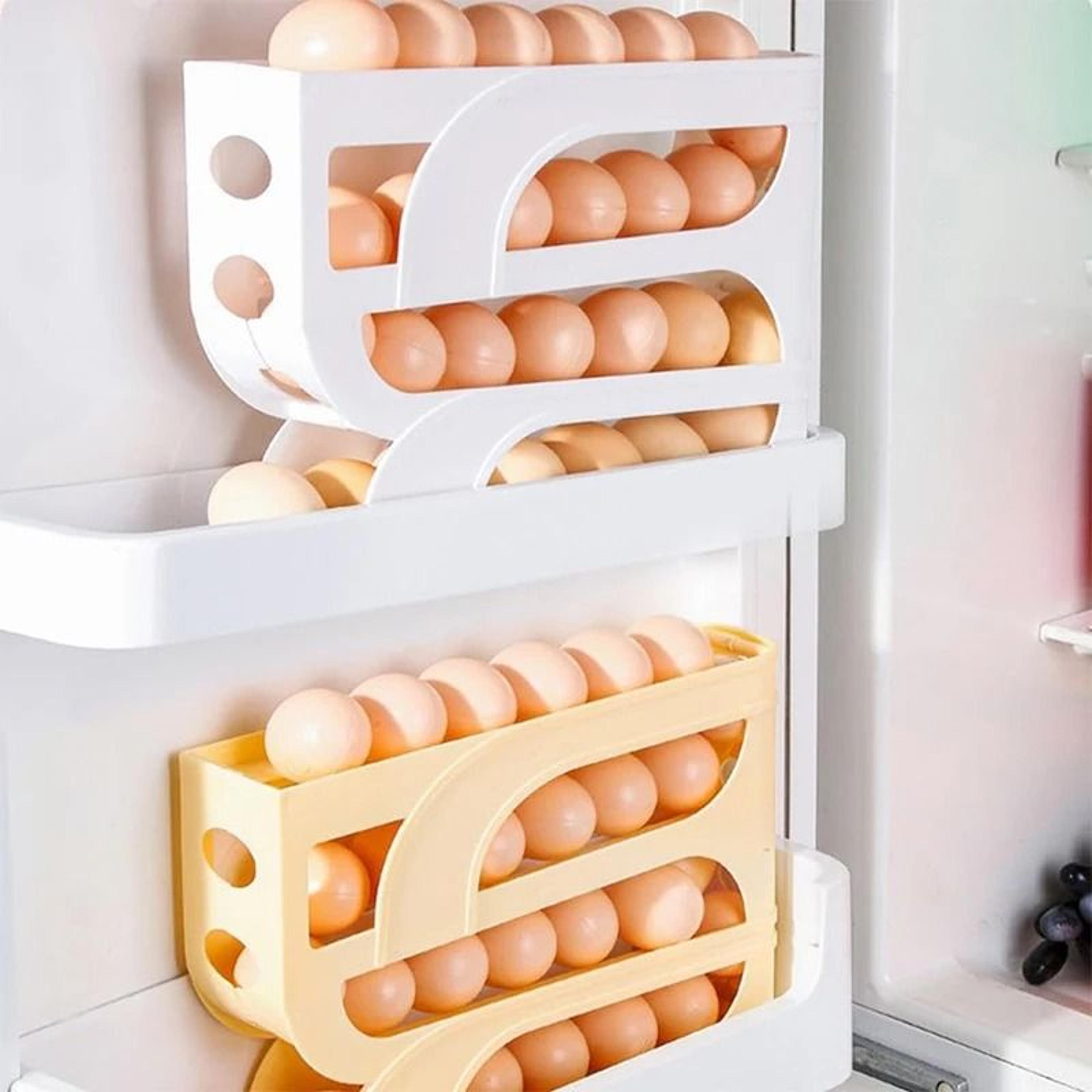 3 Tier Rolling Egg Storage Organizer For Refrigerator Holds Up To 30 Eggs 1
