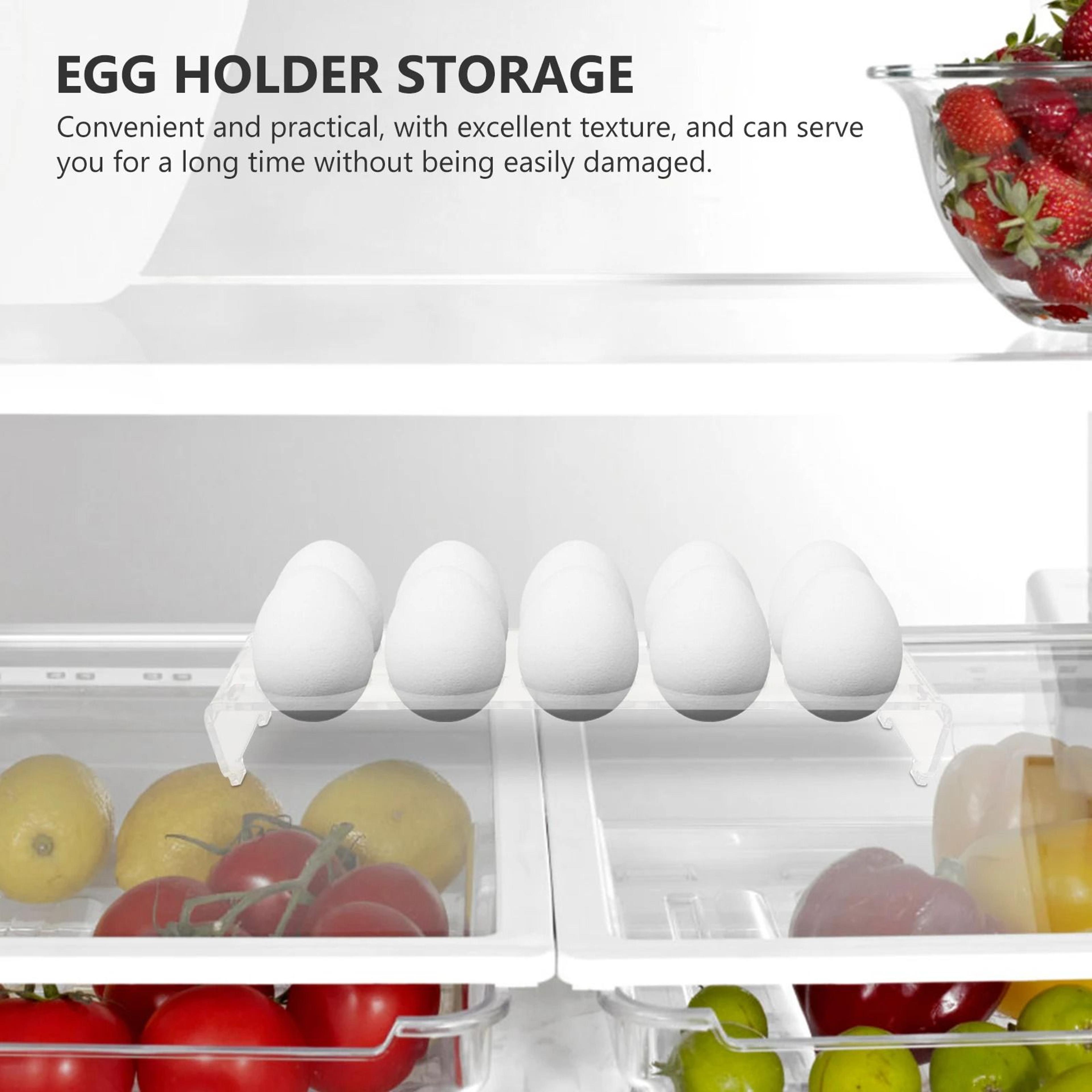 Clear Acrylic Refrigerator Egg Organizer Bin With Automatic Rolling Storage Rack 2