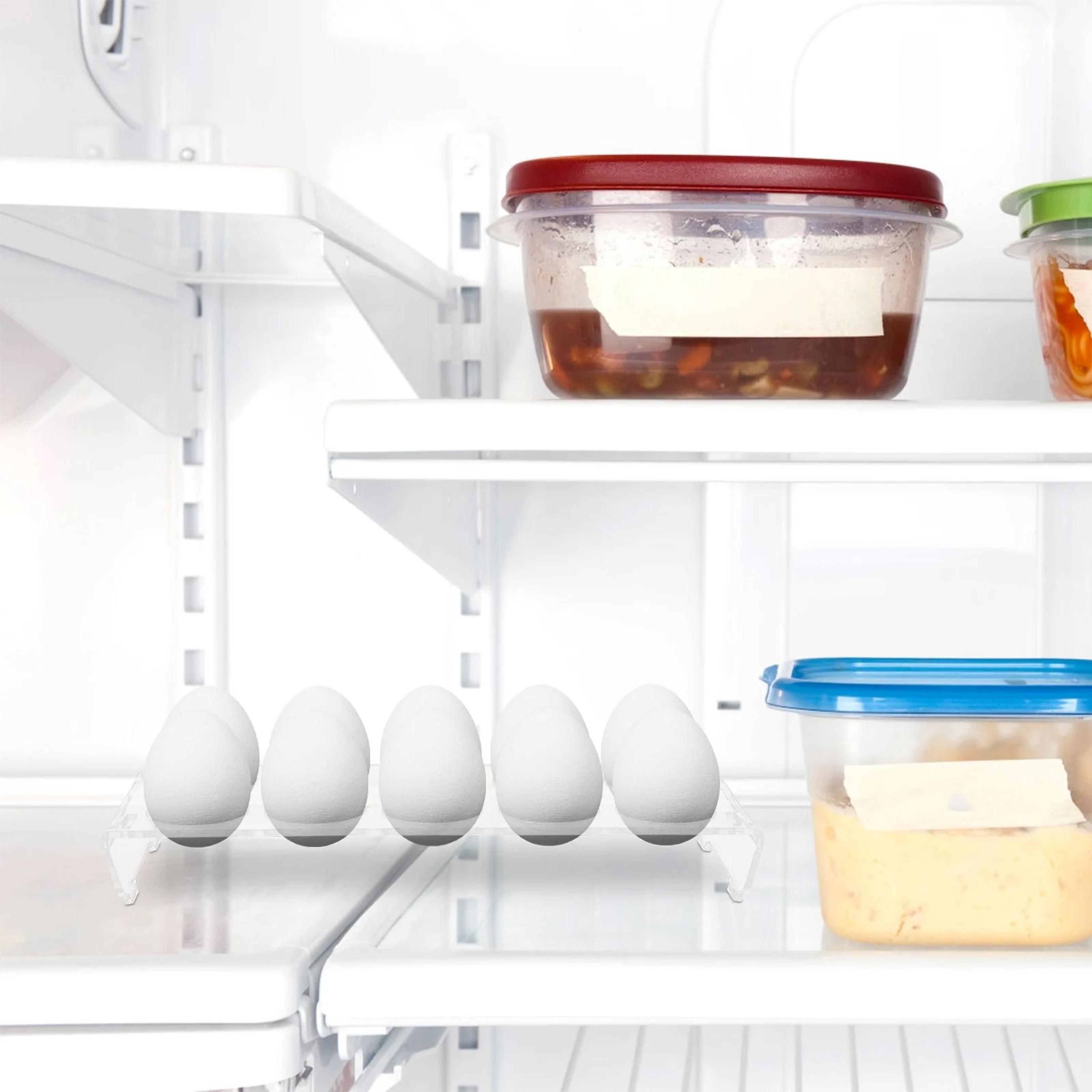 Clear Acrylic Refrigerator Egg Organizer Bin With Automatic Rolling Storage Rack 3