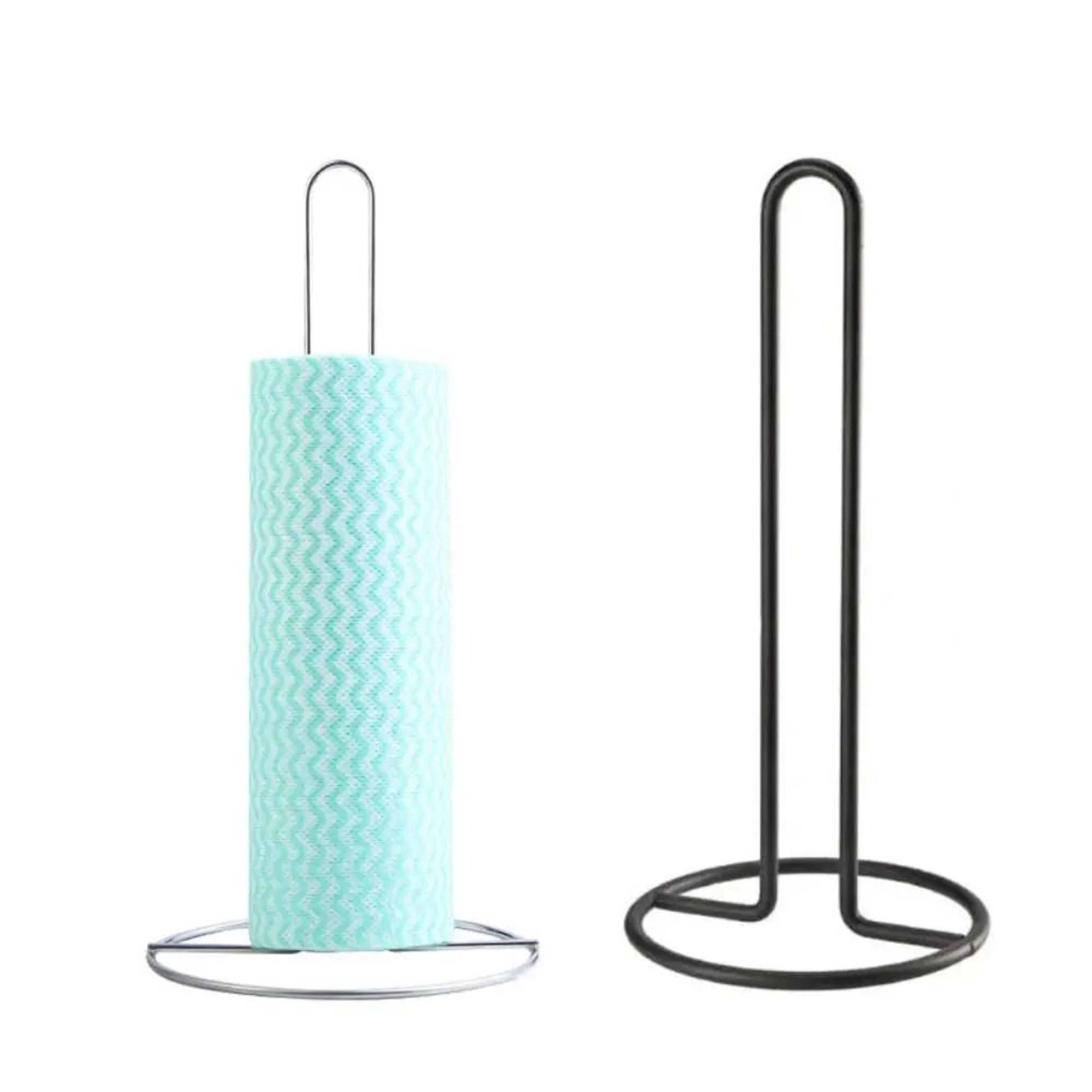 freestanding stainless steel paper towel holder with one hand tear design