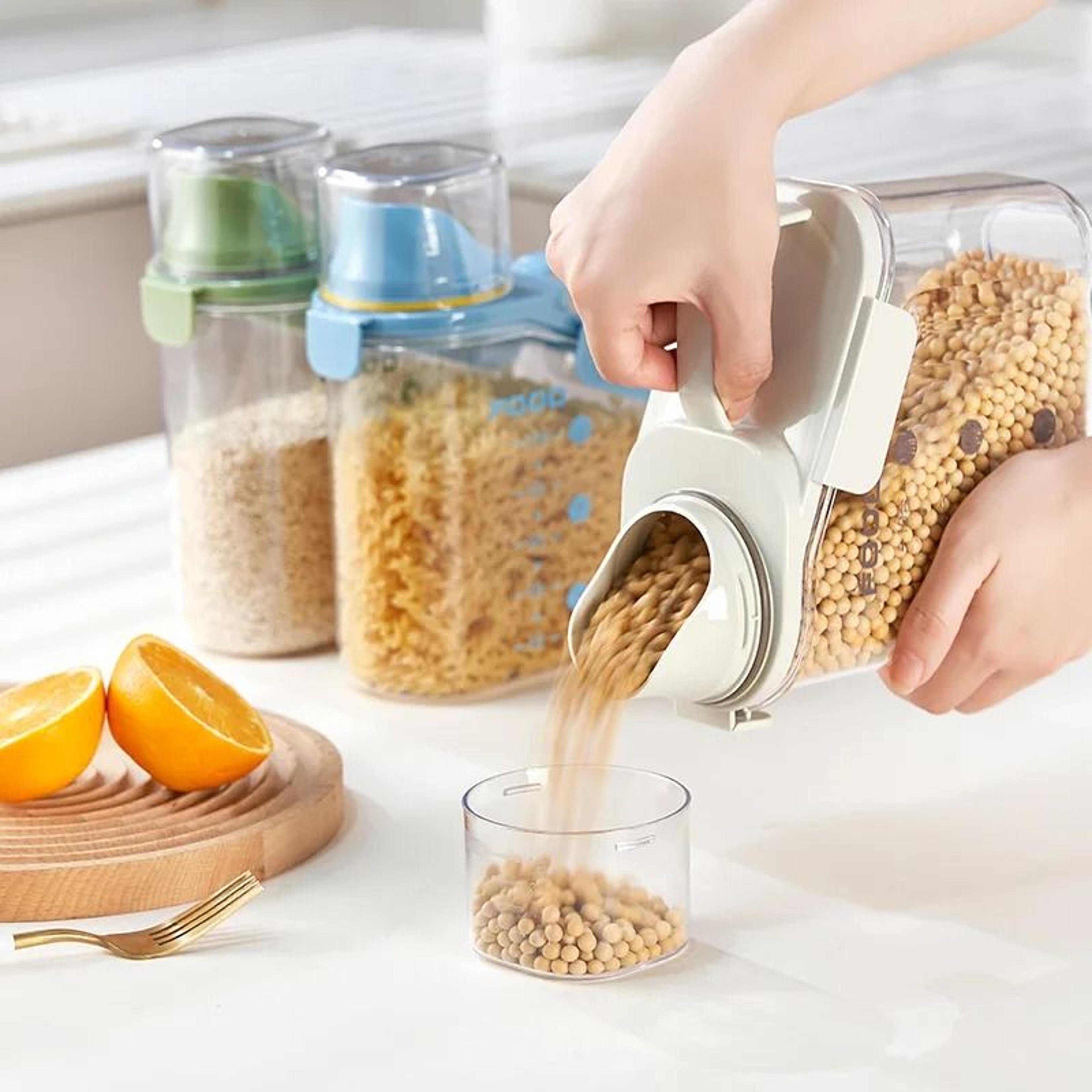 Airtight Cereal Storage Container With Pour Spout Rice And Grain Dispenser 1