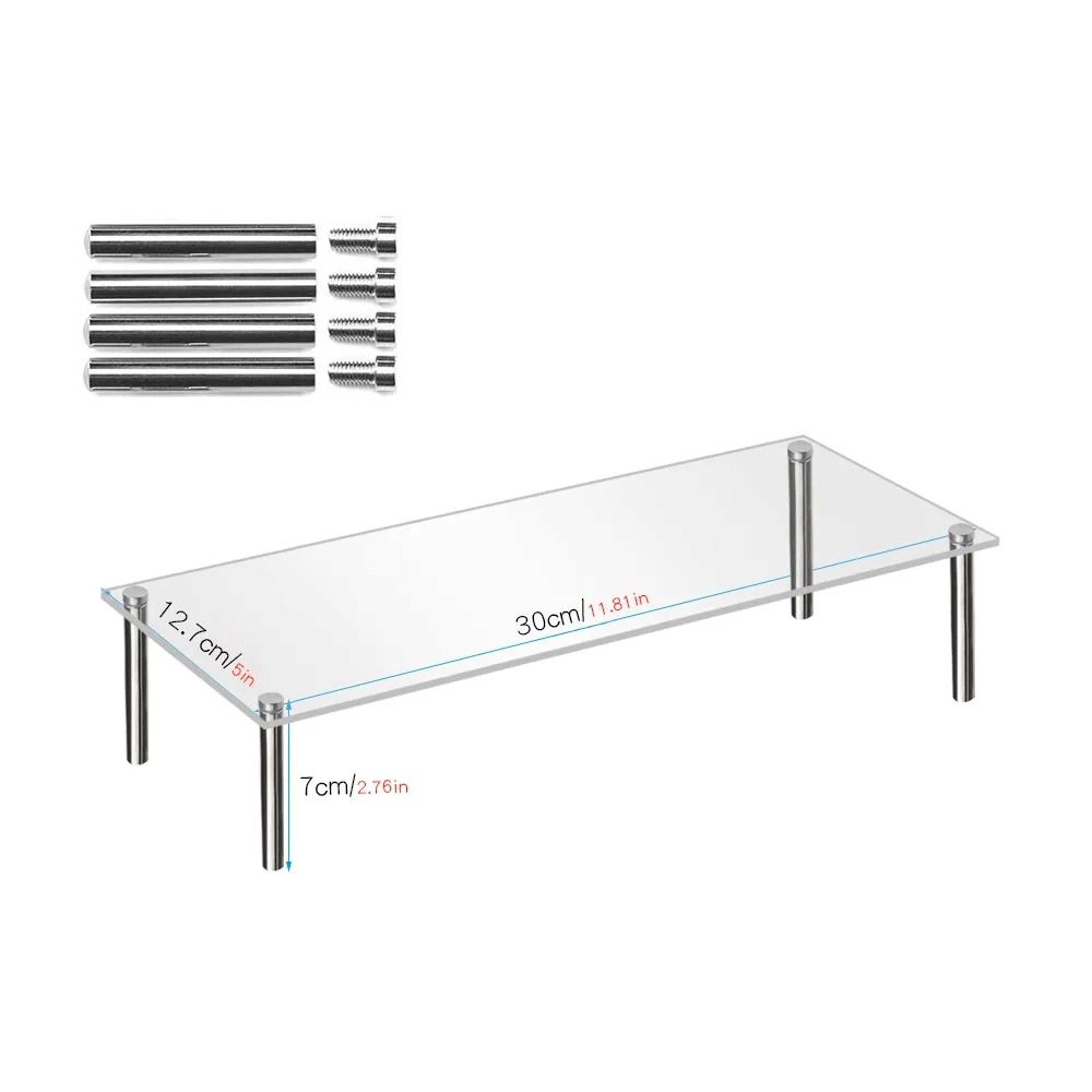 Stainless Steel Acrylic Display Stand Clear Countertop Display Riser Organizer 8