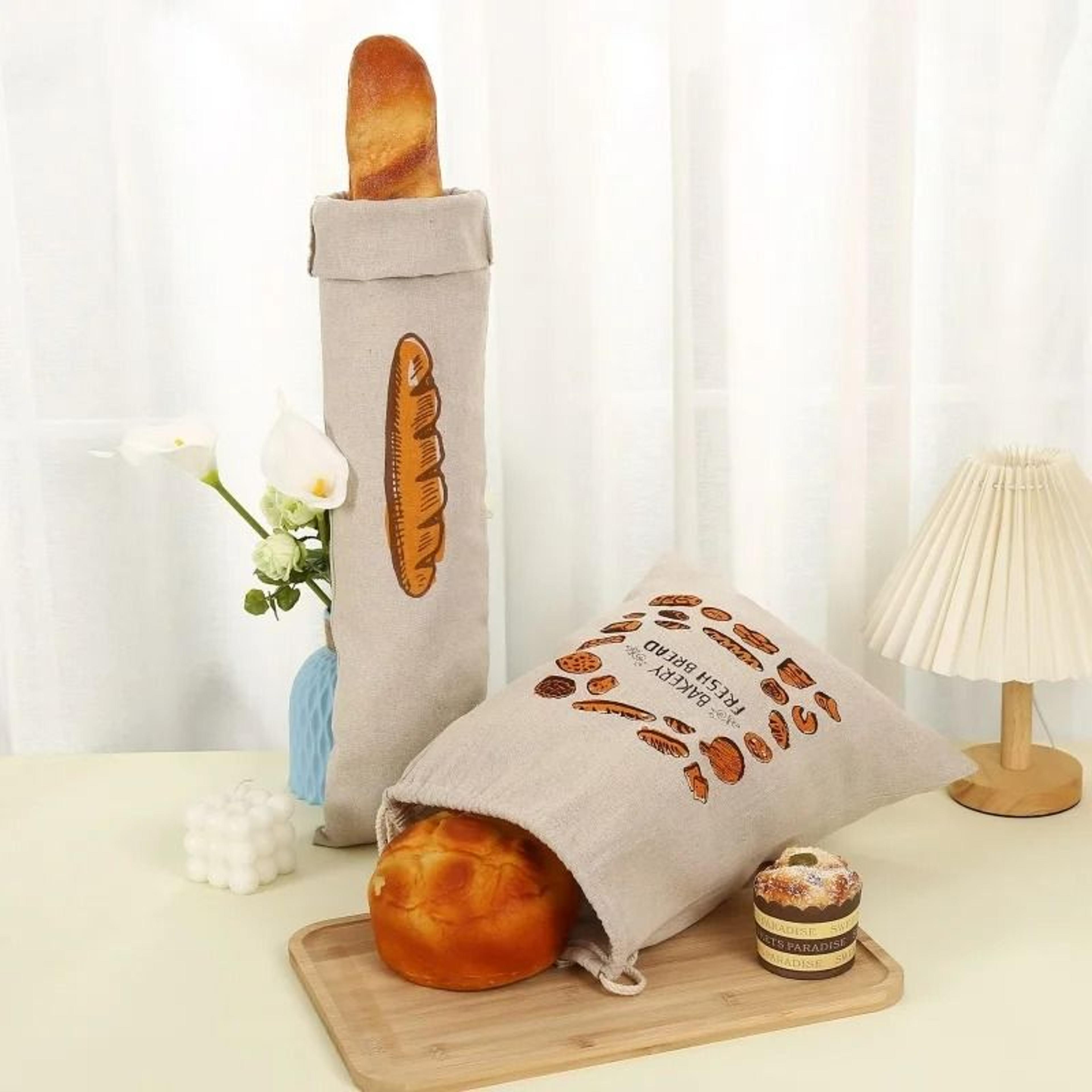 Reusable Linen Bread Storage Bag Drawstring Bread Keeper For Baguettes And Homemade Bread 1