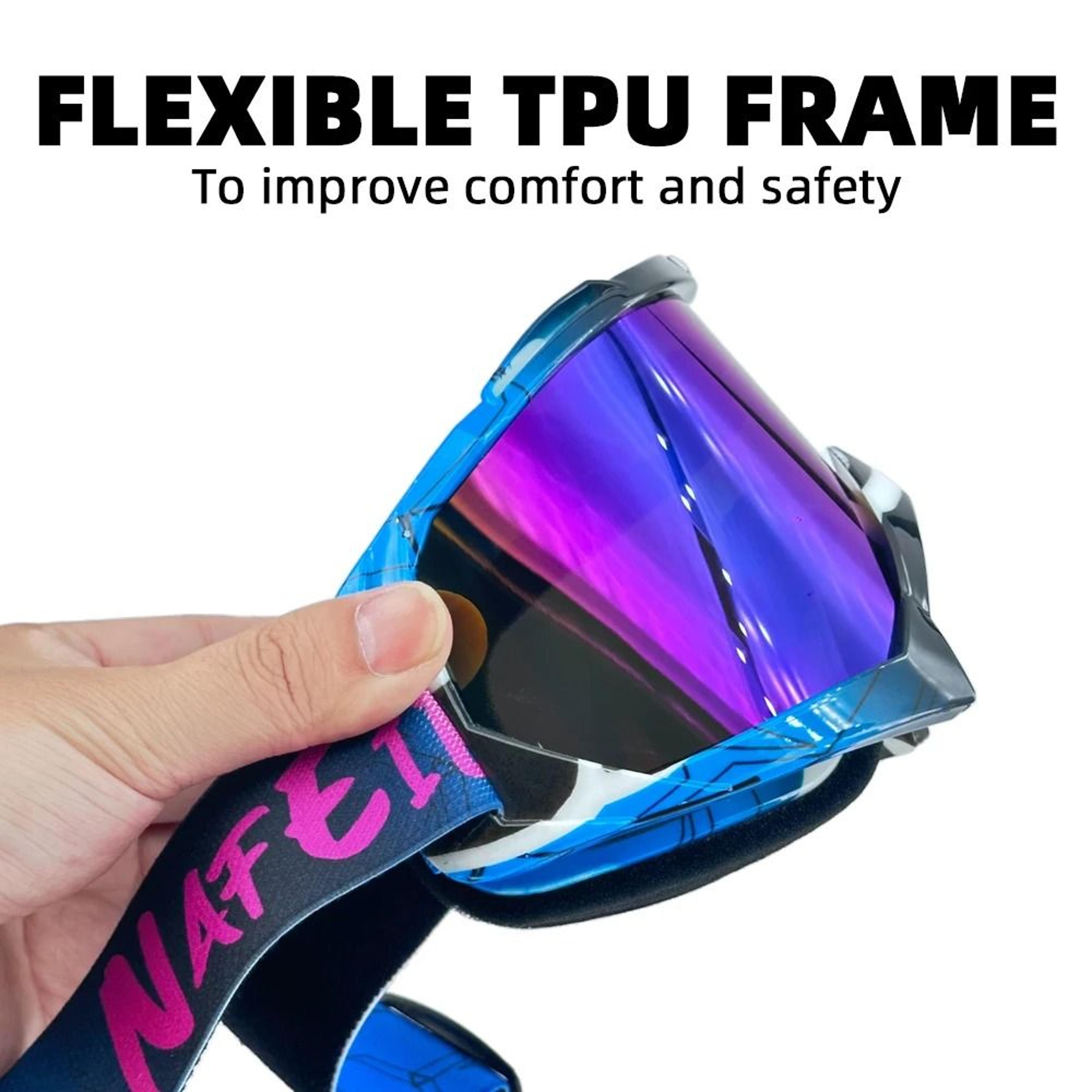 Purple Motocross Goggles UV400 Windproof Riding Glasses 2