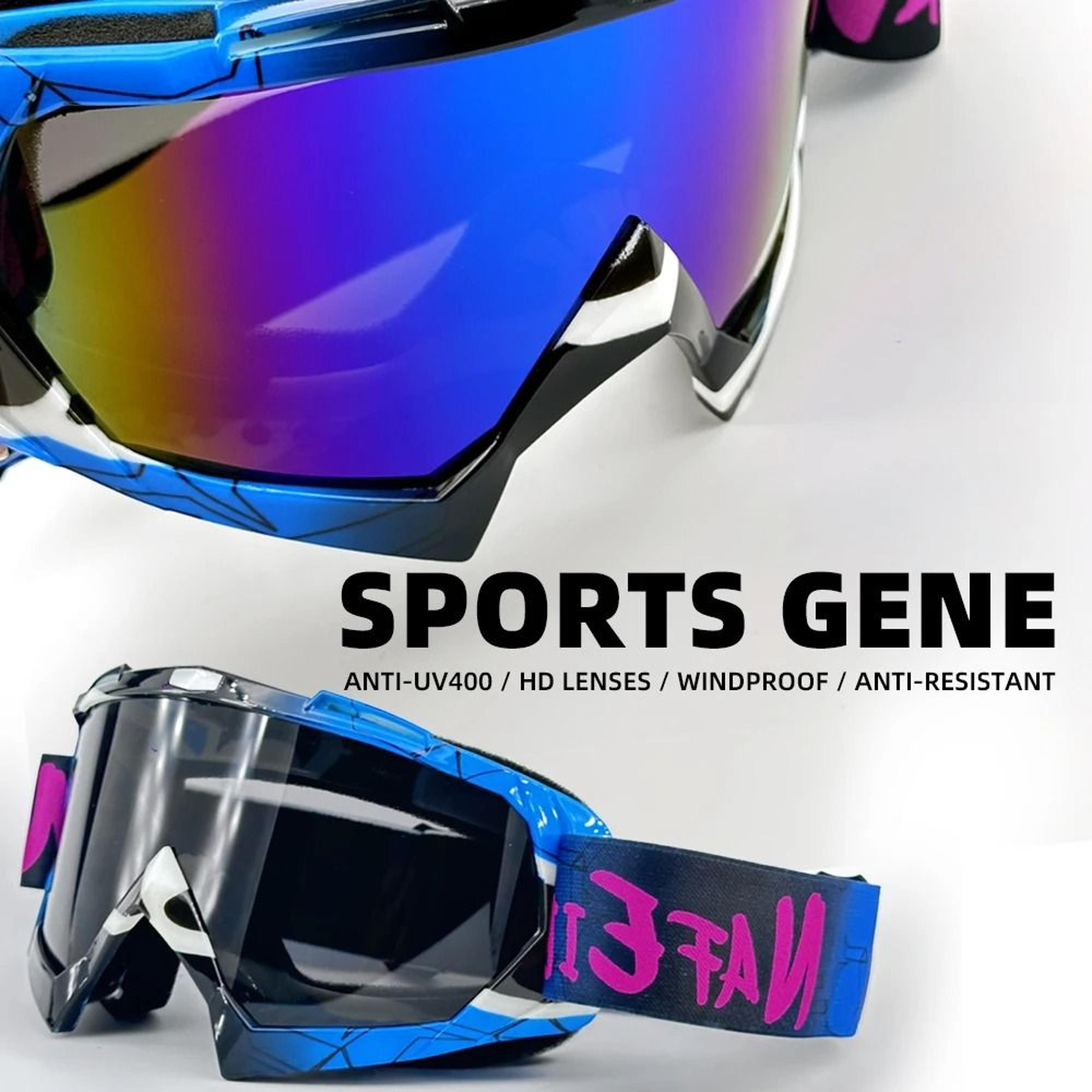 Purple Motocross Goggles UV400 Windproof Riding Glasses 3