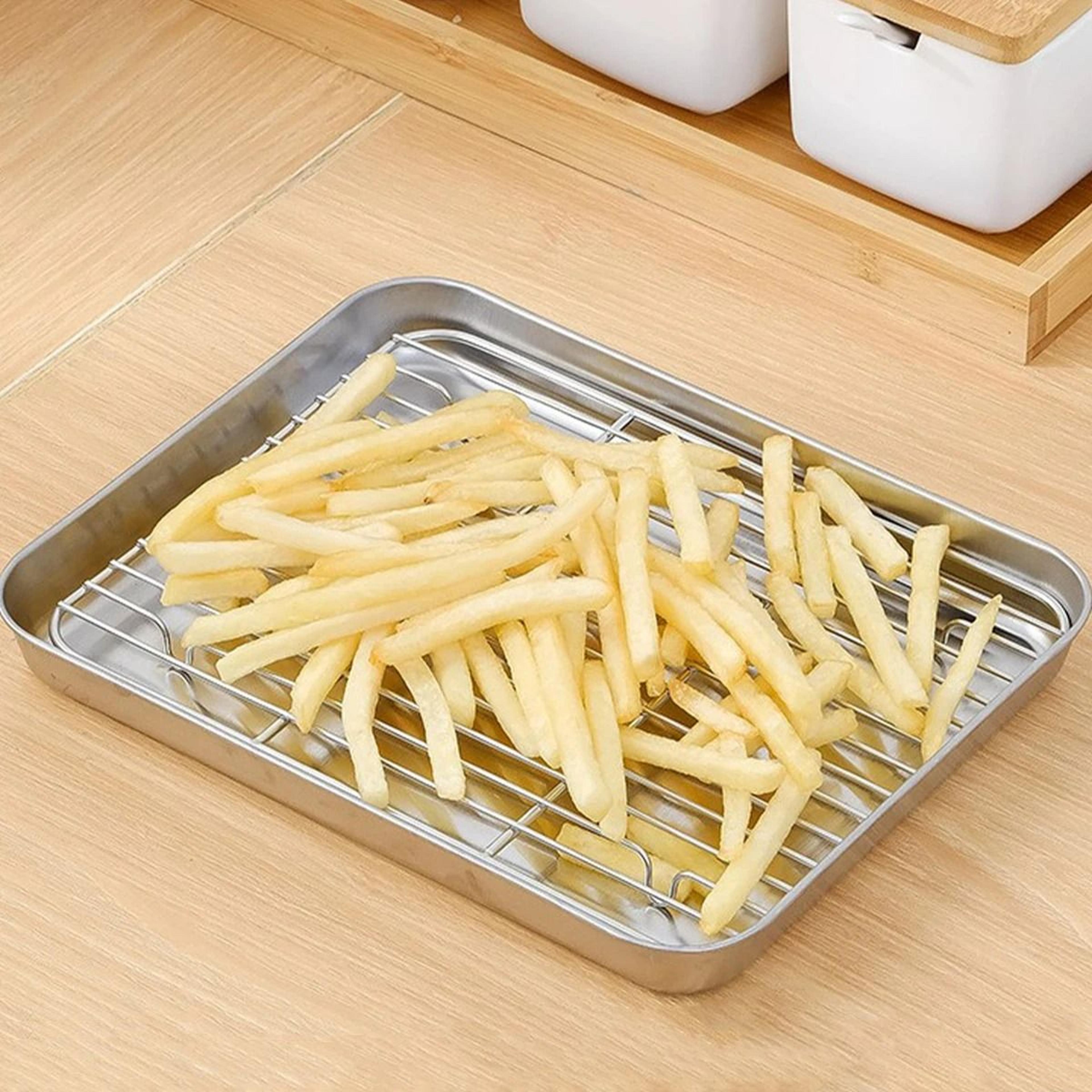 Stainless Steel Baking Pan With Wire Rack Set 2
