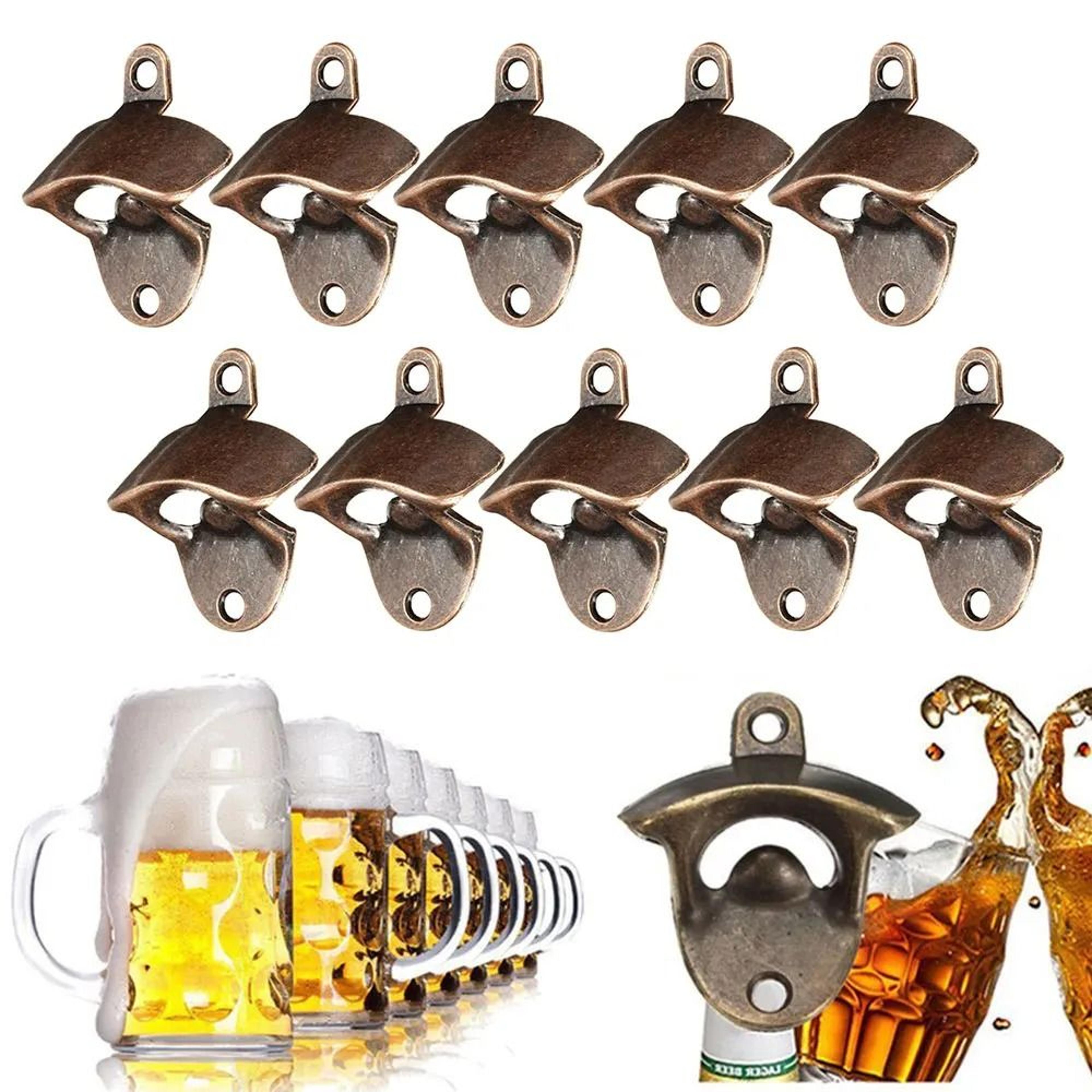 10 piece wall mounted vintage bottle opener set