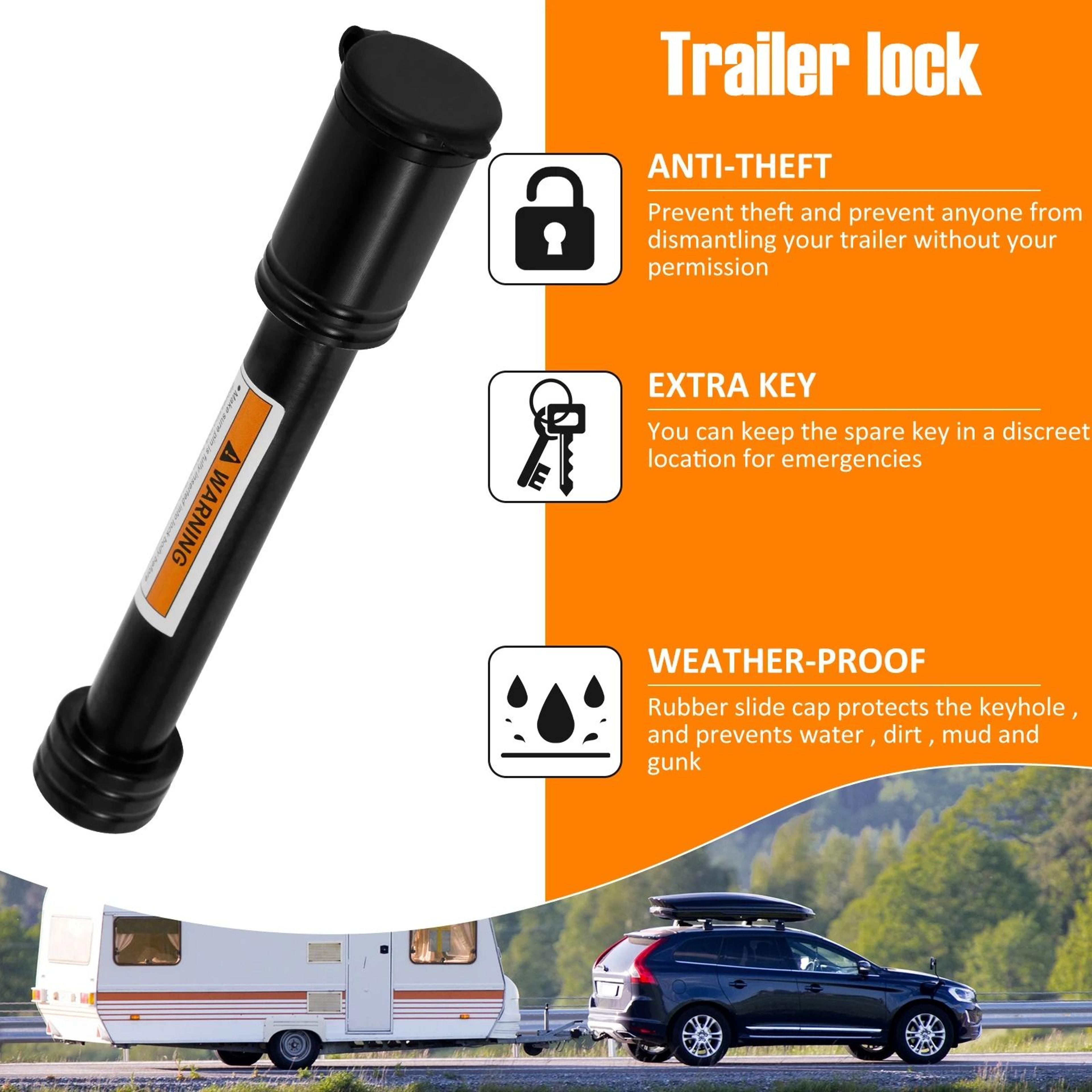 Waterproof Trailer Hitch Receiver Lock With Keys 1