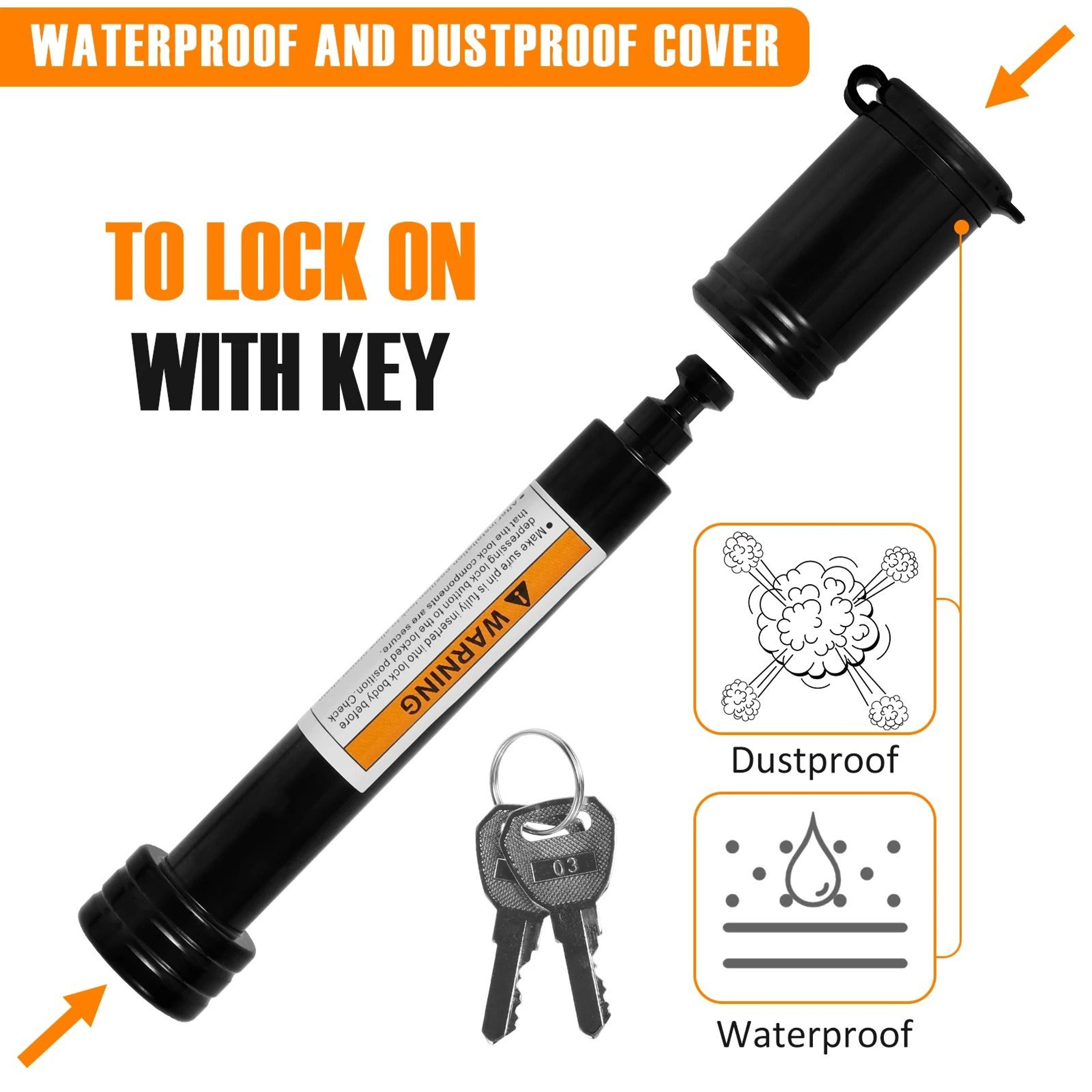 Waterproof Trailer Hitch Receiver Lock With Keys 3