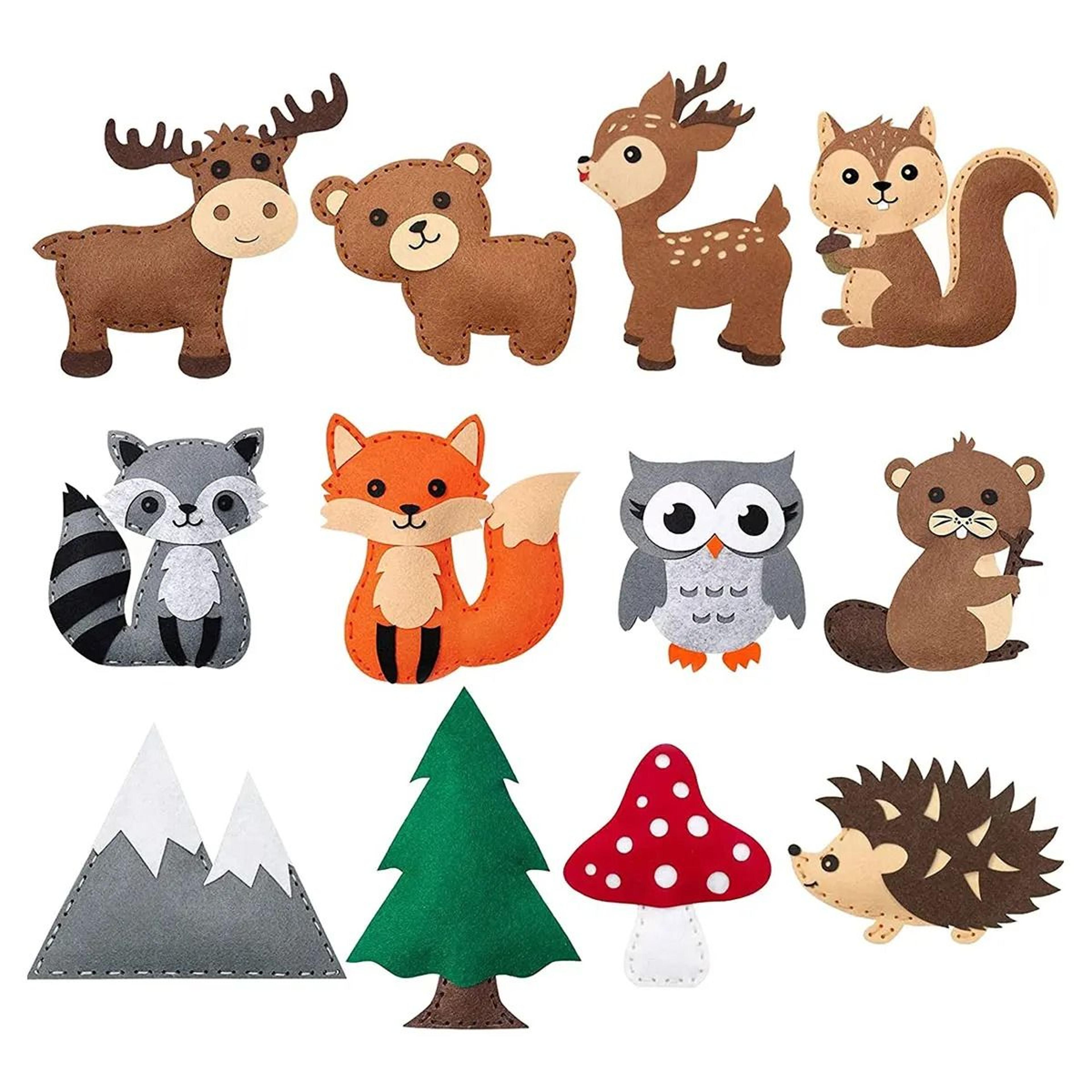 Woodland Animals Sewing Craft Kit For Kids DIY Felt Plush Set 8