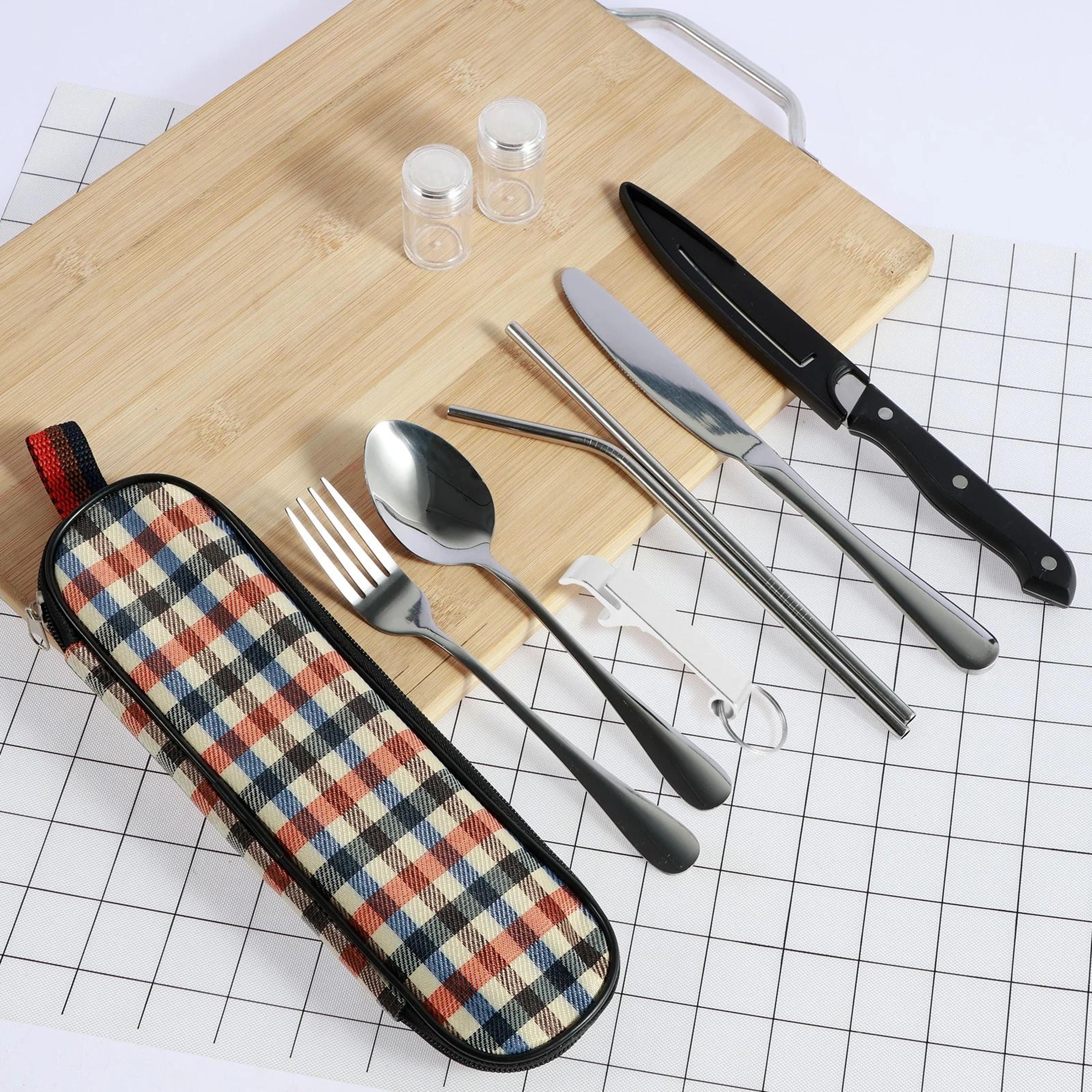 Travel Cutlery Set Stainless Steel Portable Utensils With Storage Bag 1