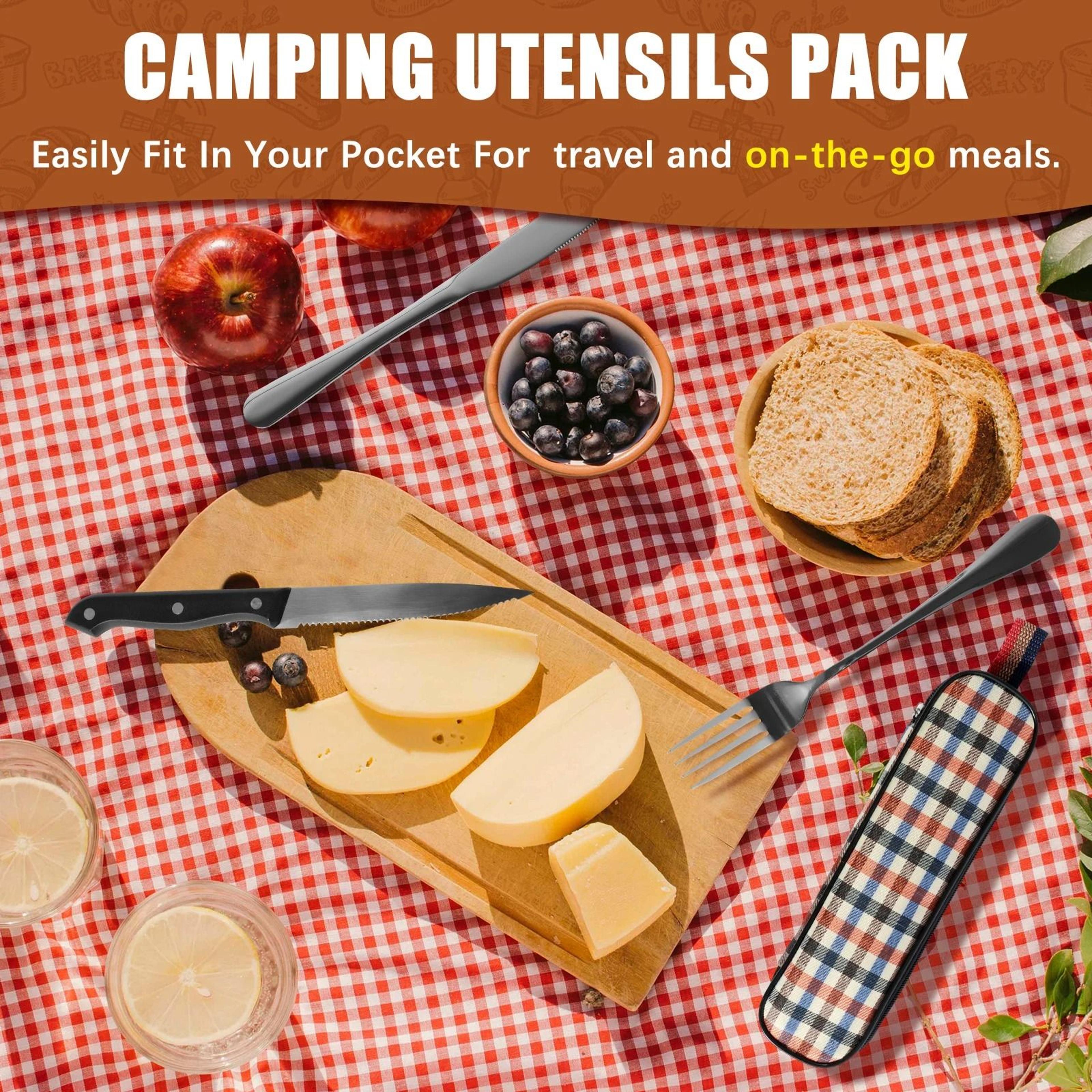 Travel Cutlery Set Stainless Steel Portable Utensils With Storage Bag 2