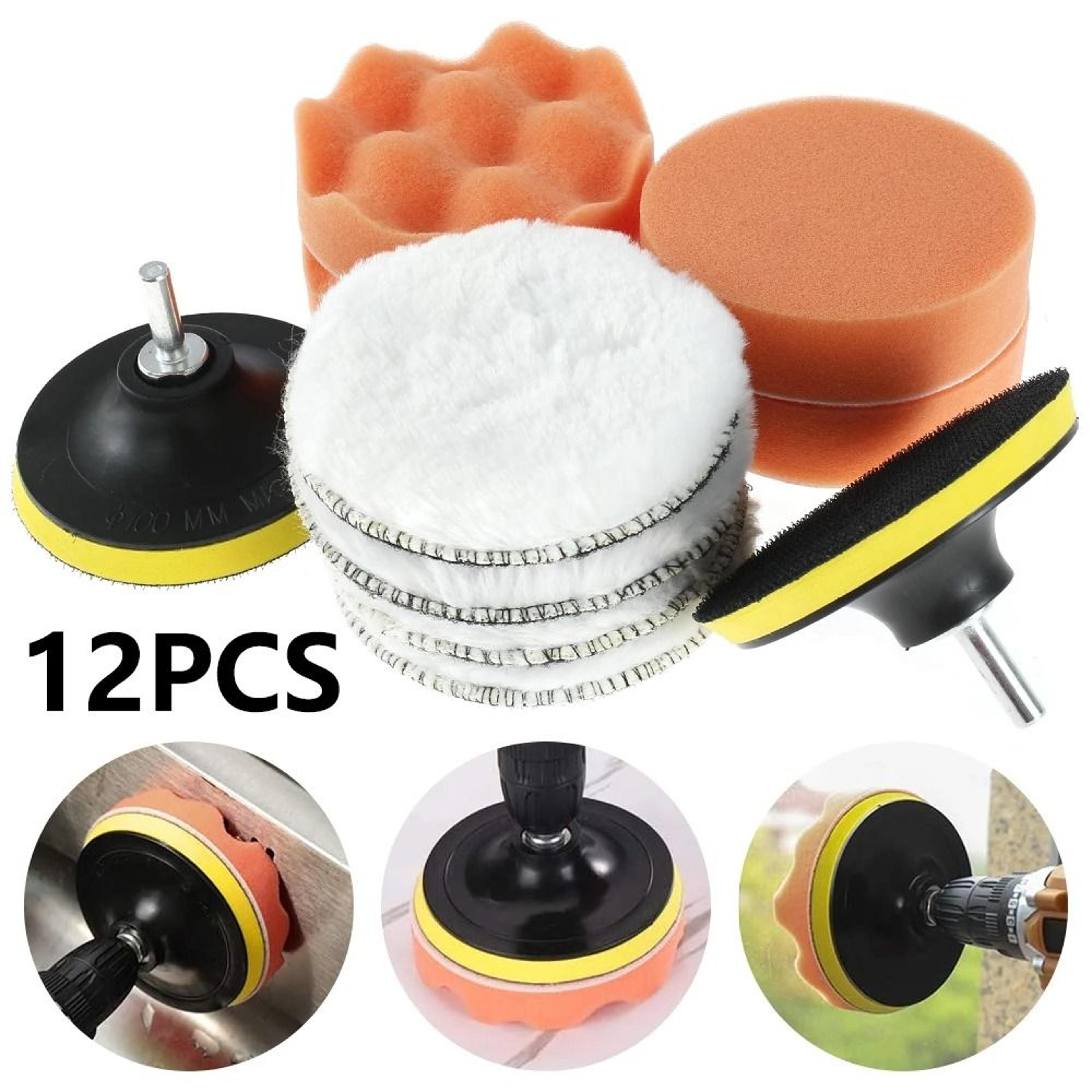 12 piece 4in car polishing pad set with drill adapter