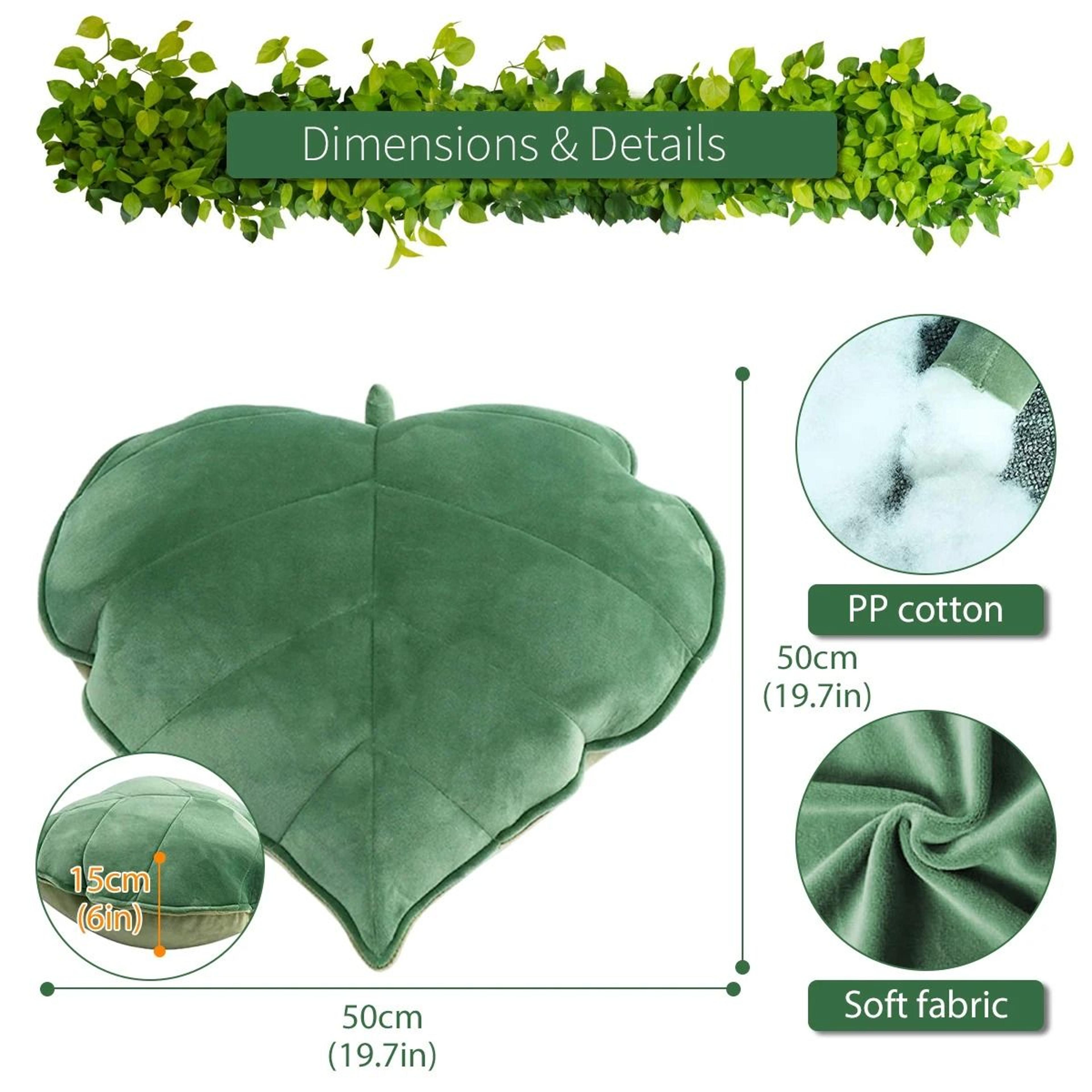 3D Leaf Plush Throw Pillow Plant Shaped Cushion 1