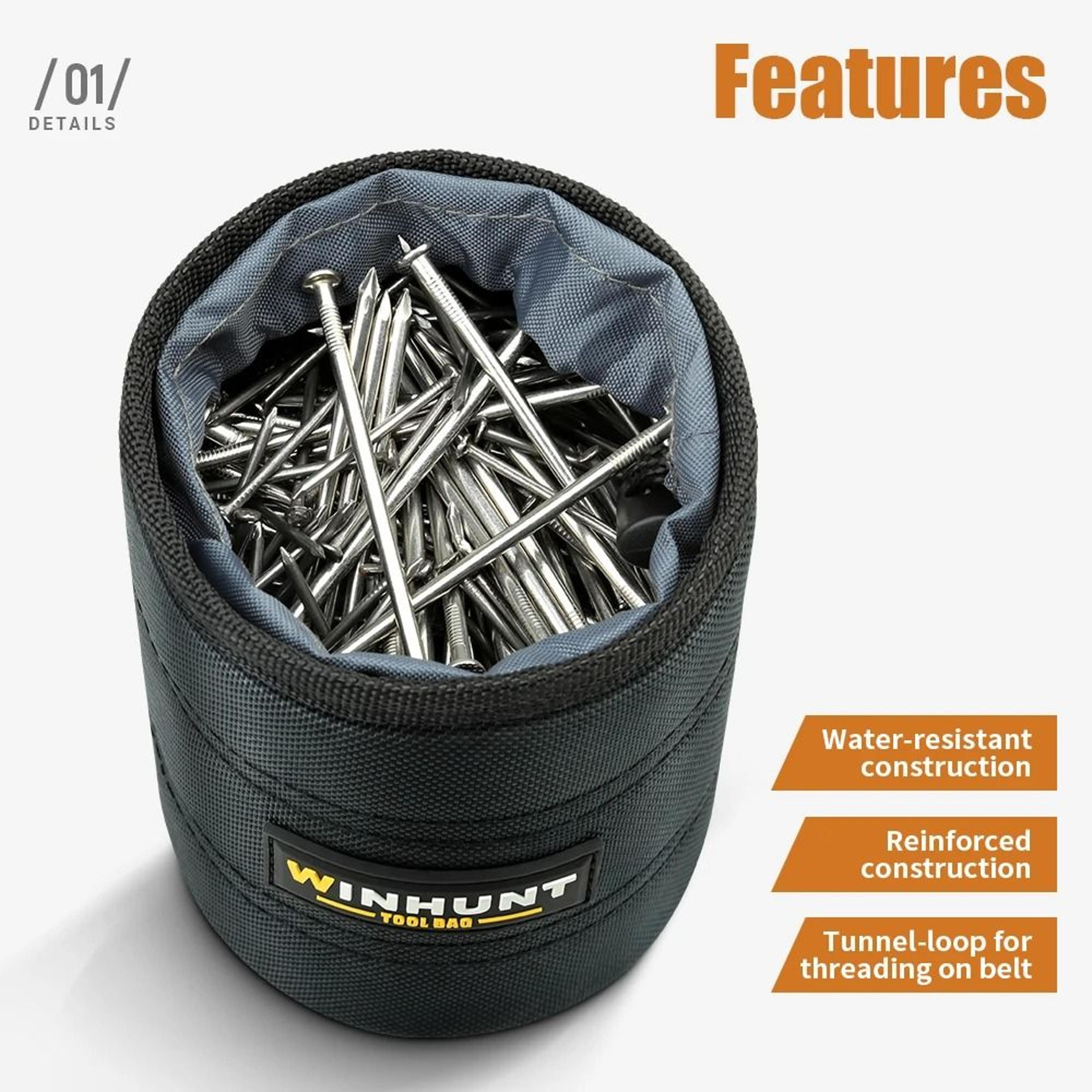Durable Black Tool Belt Pouch Organizer 4