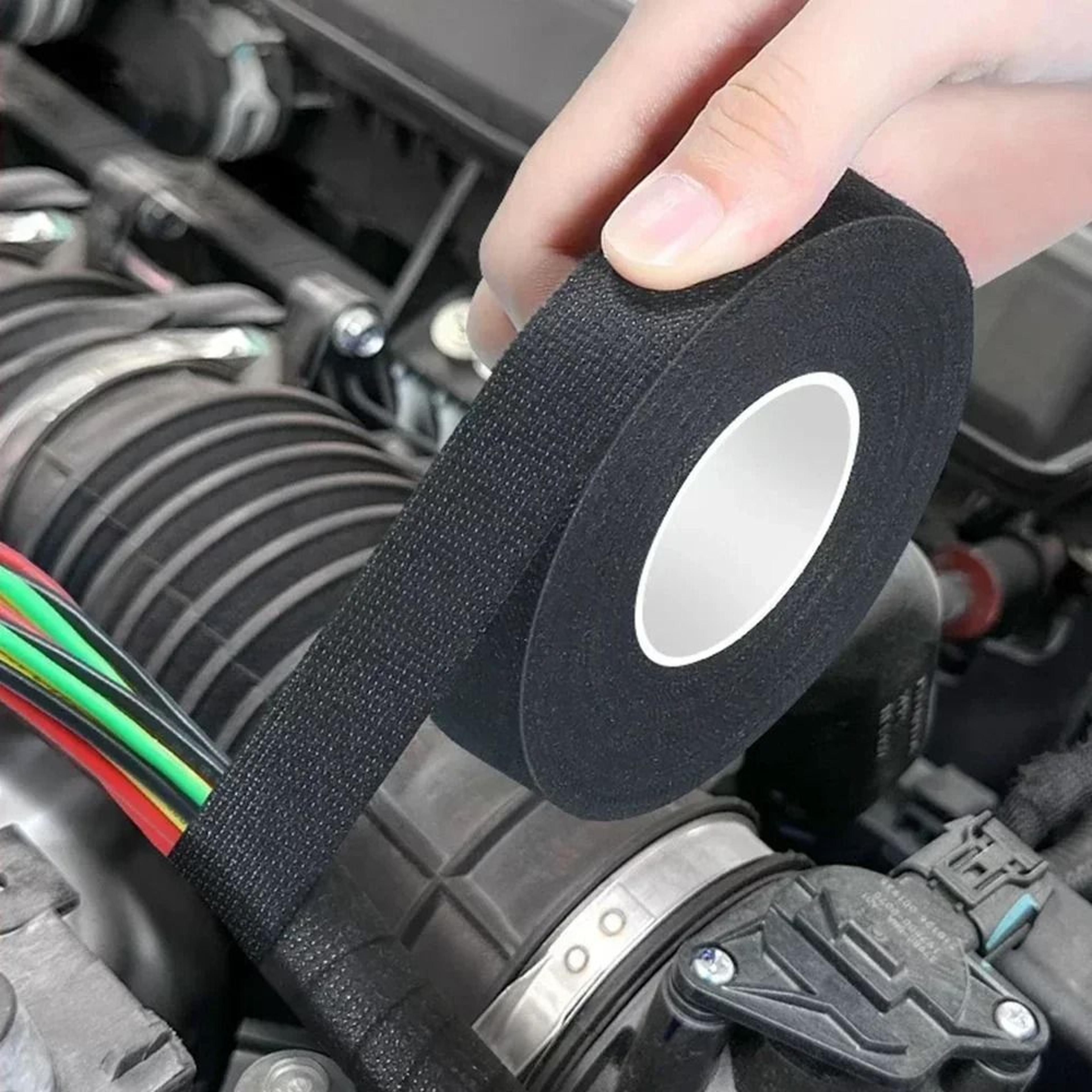 Black Fabric Wire Harness Tape For Auto Cable Wrap 2