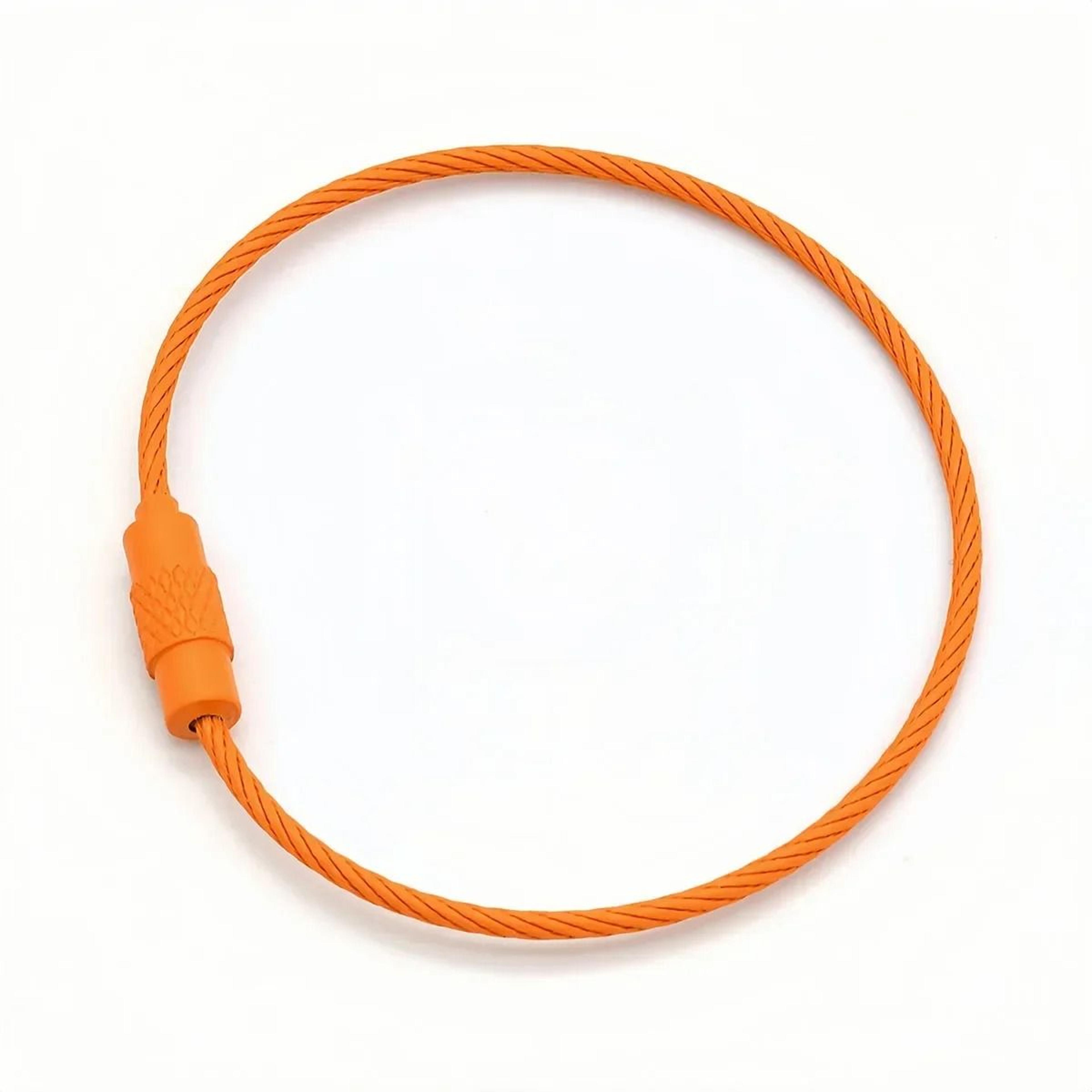 Stainless Steel Wire Cable Keychain Rings With Screw Lock 8