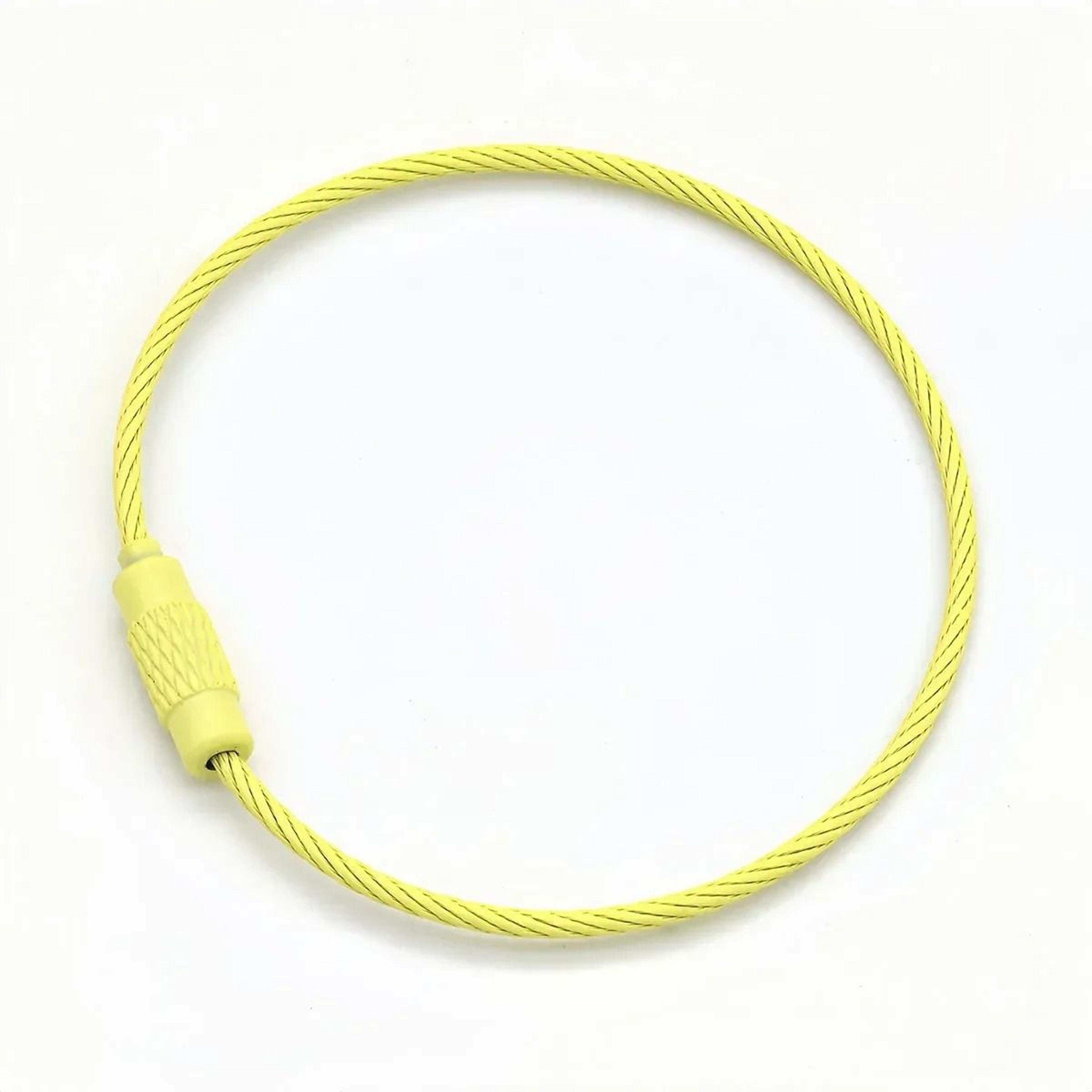 Stainless Steel Wire Cable Keychain Rings With Screw Lock 14