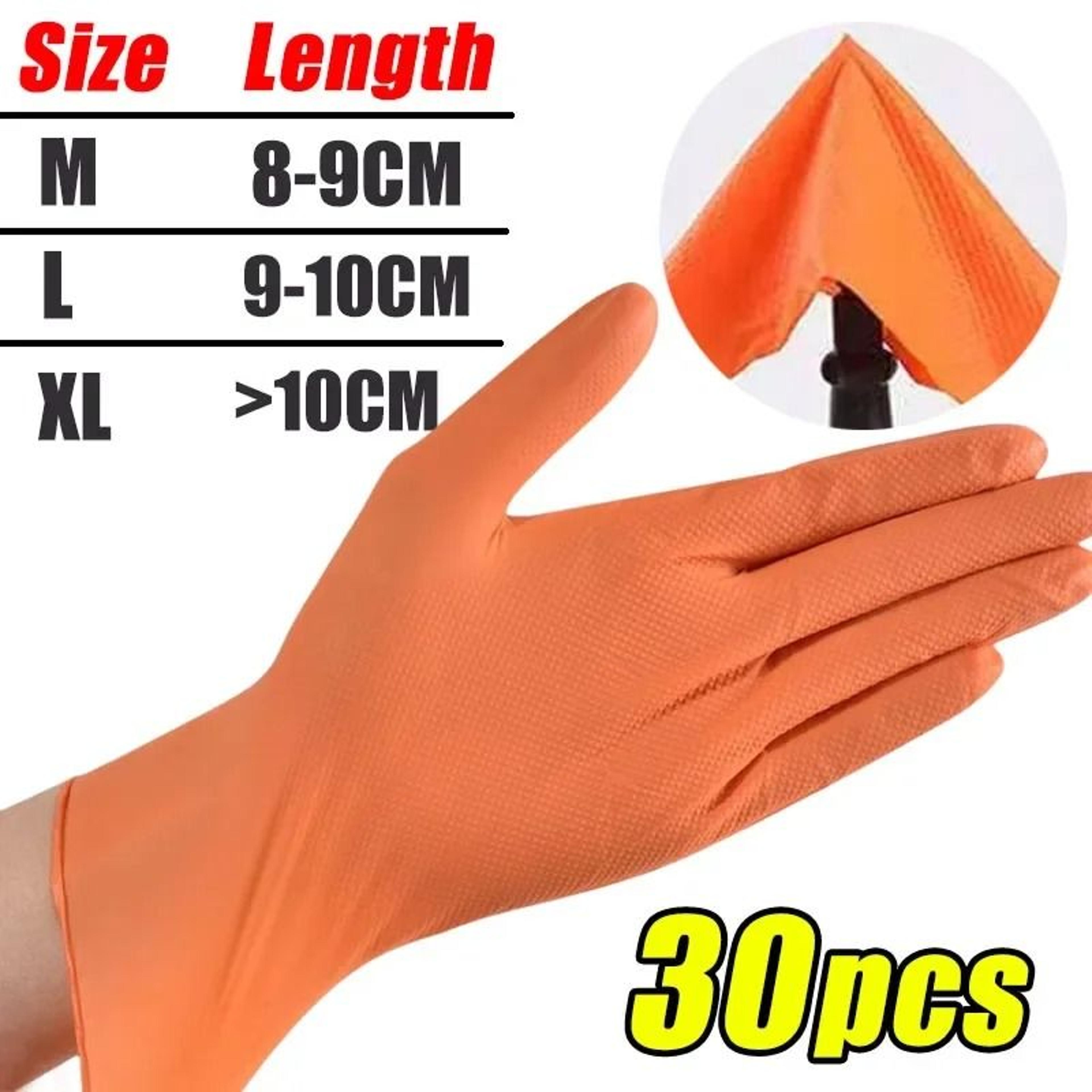 Heavy Duty Nitrile Disposable Work Gloves Textured Grip 30 Pack 6