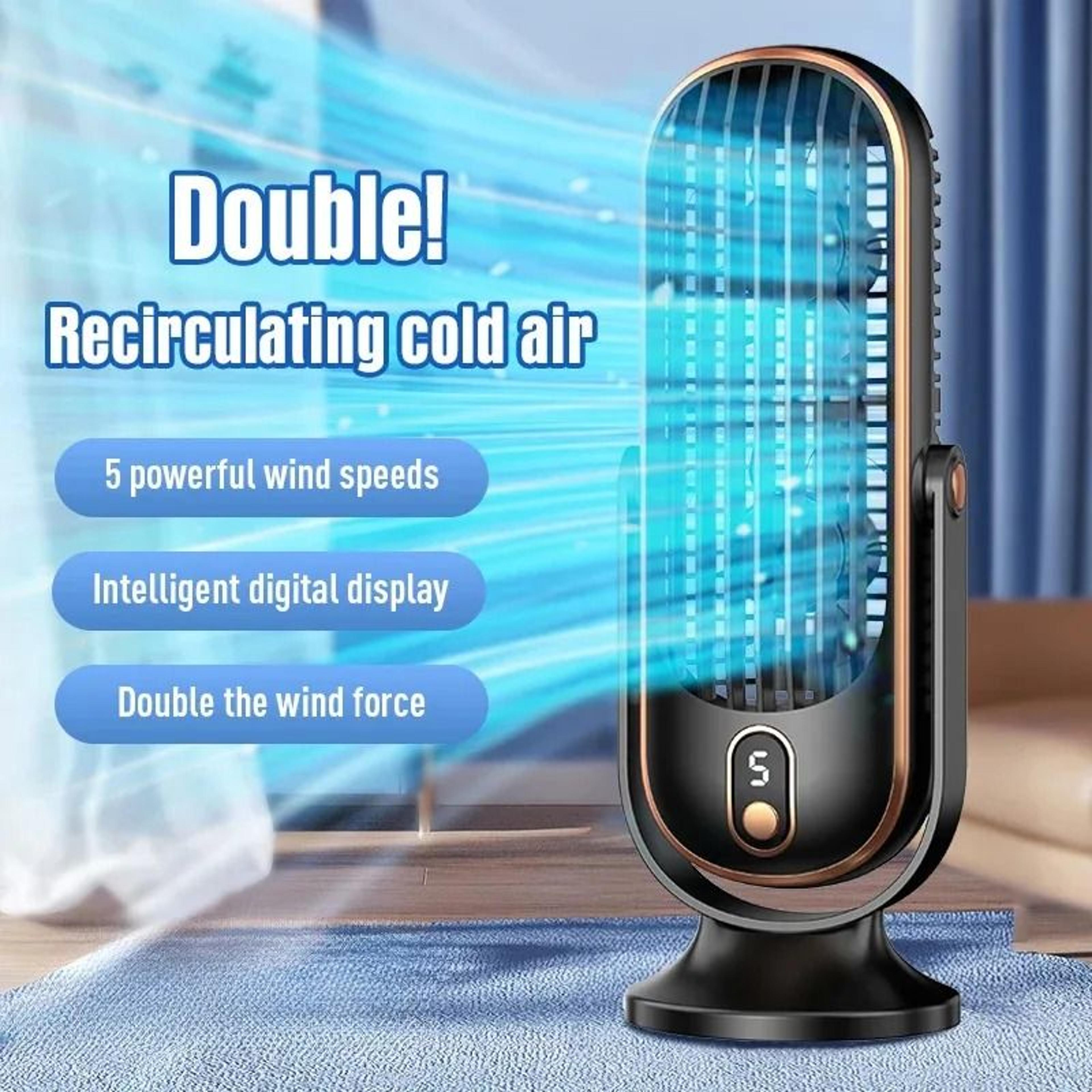 Portable Rechargeable Desktop Cooling Fan 5 Speed 2