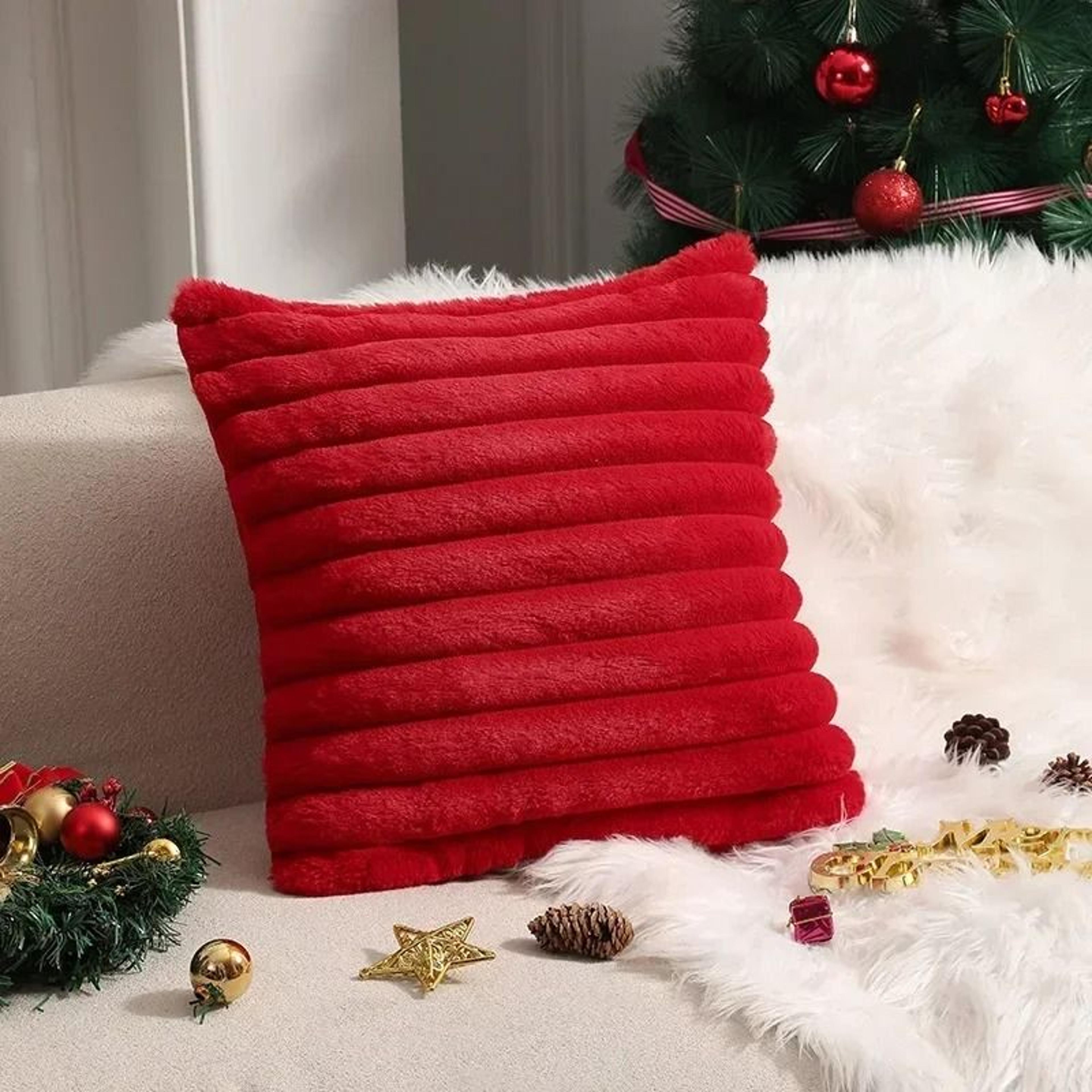Soft Faux Rabbit Fur Decorative Pillow Cover 14