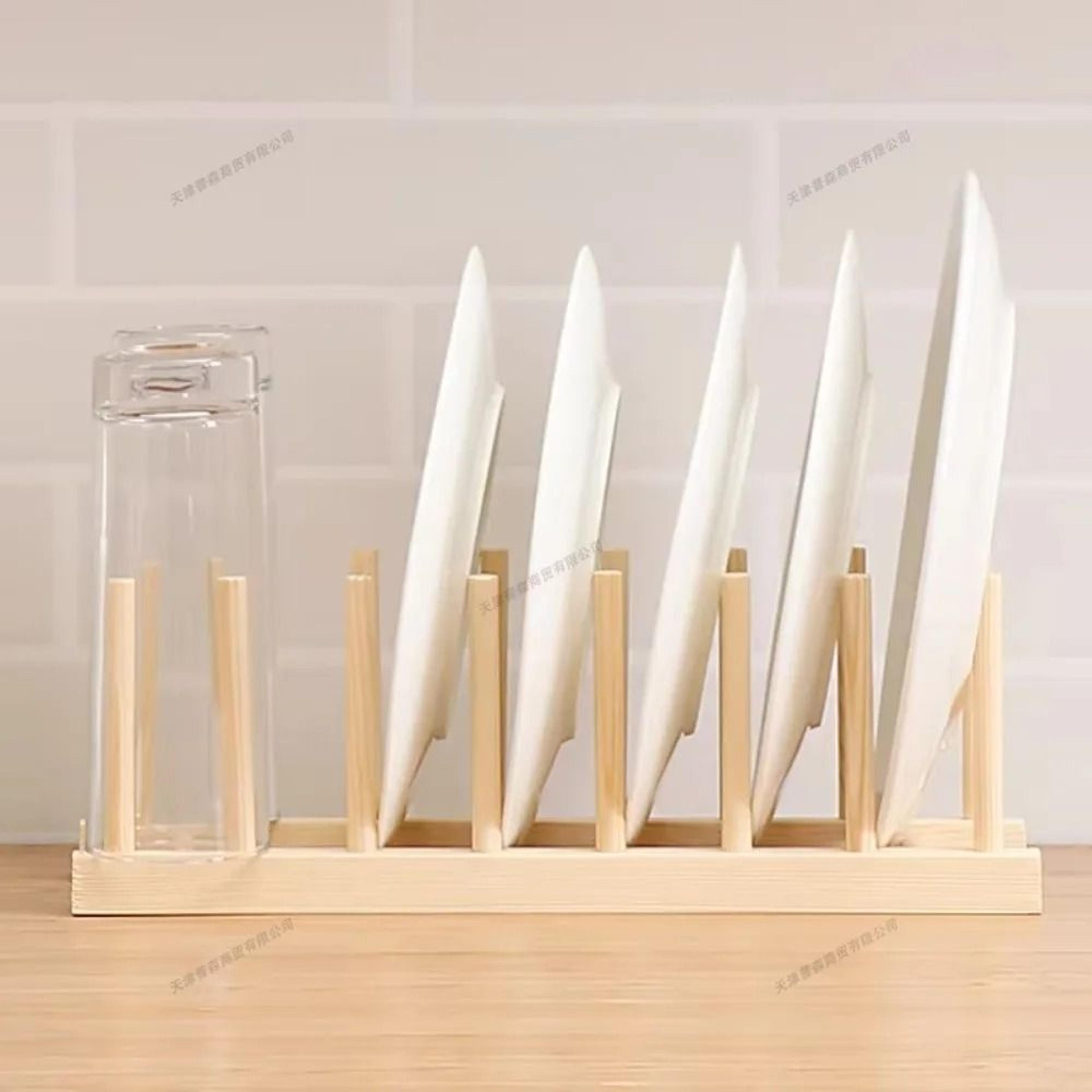 DIY Bamboo Dish Drying Rack Kitchen Plate Organizer 1