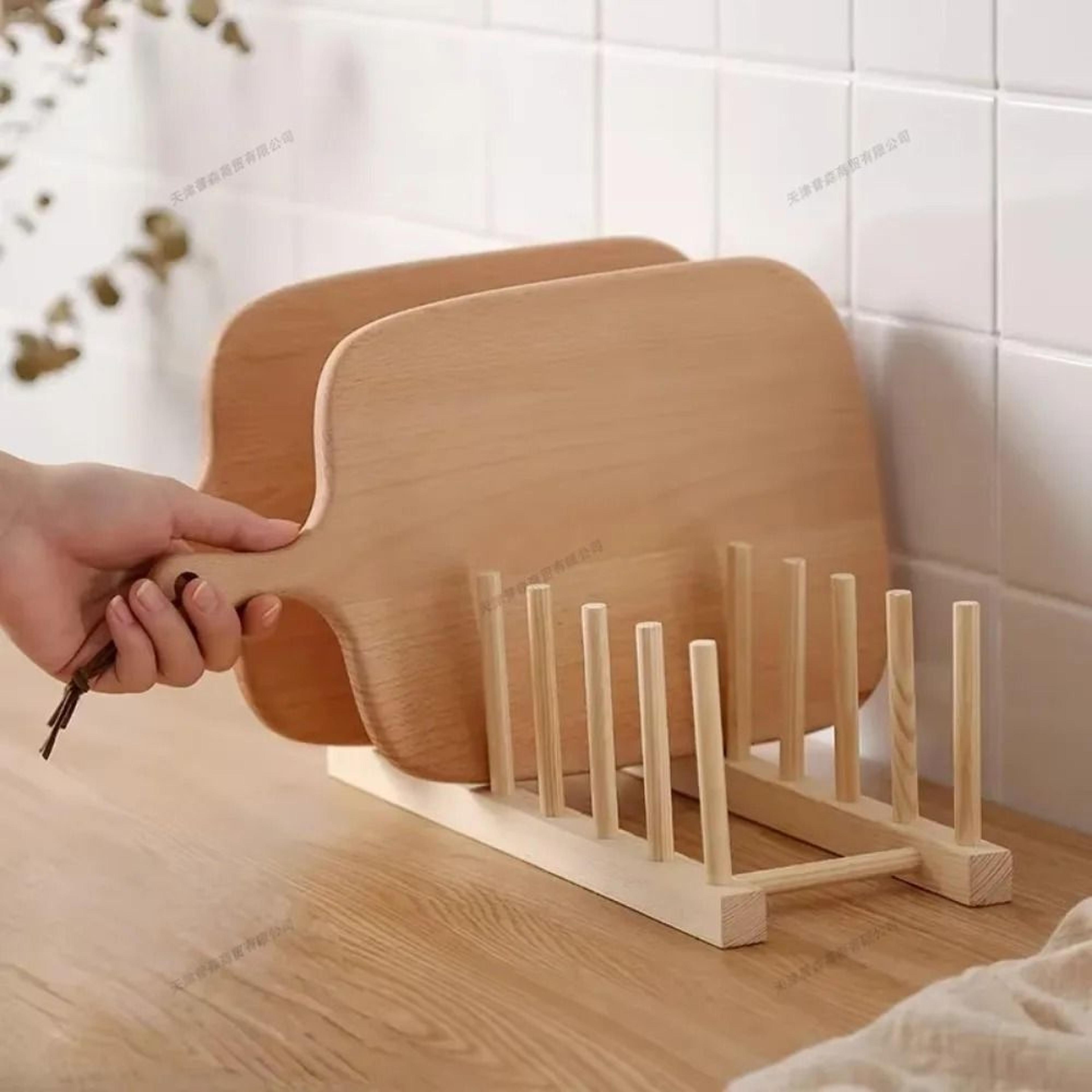 DIY Bamboo Dish Drying Rack Kitchen Plate Organizer 2
