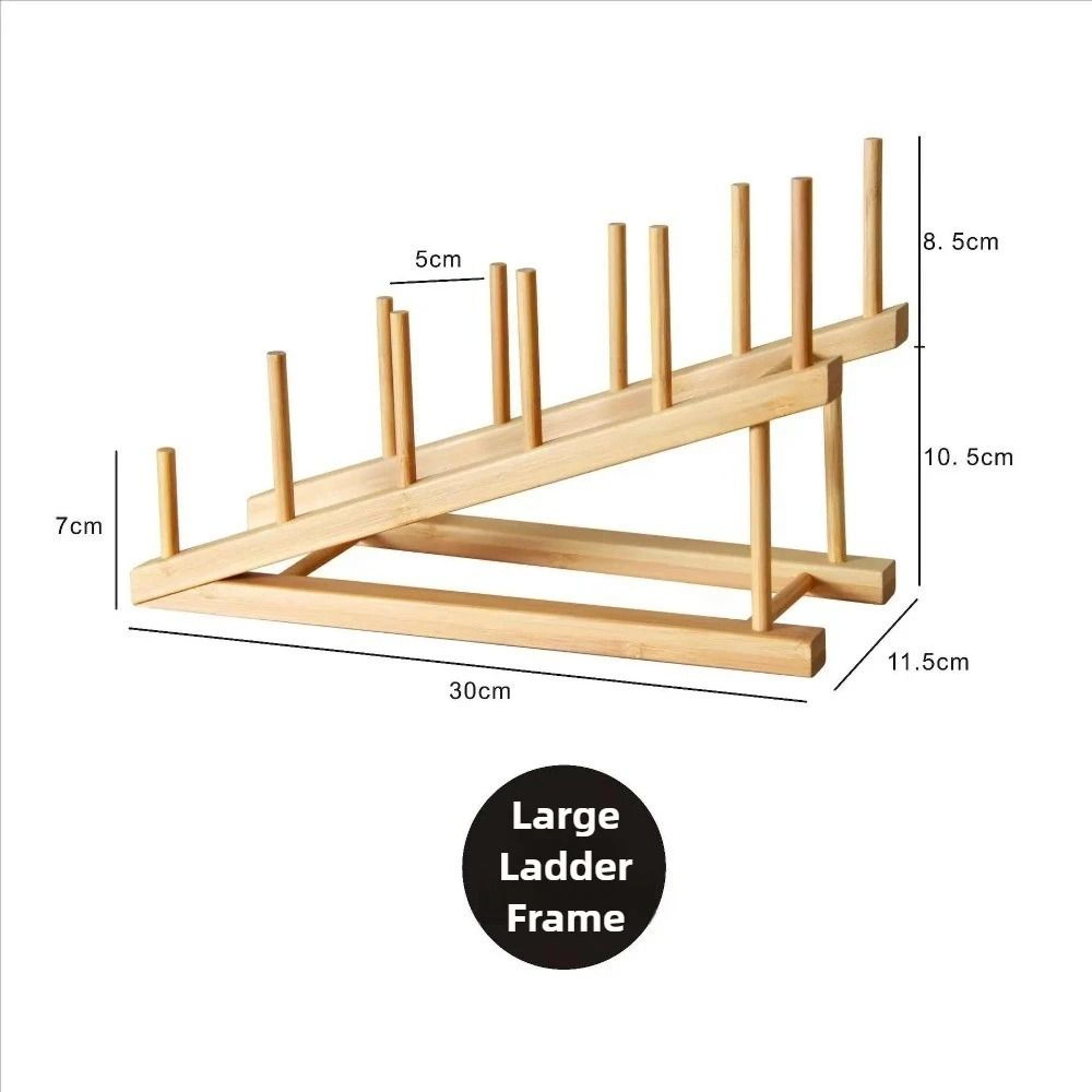 DIY Bamboo Dish Drying Rack Kitchen Plate Organizer 6