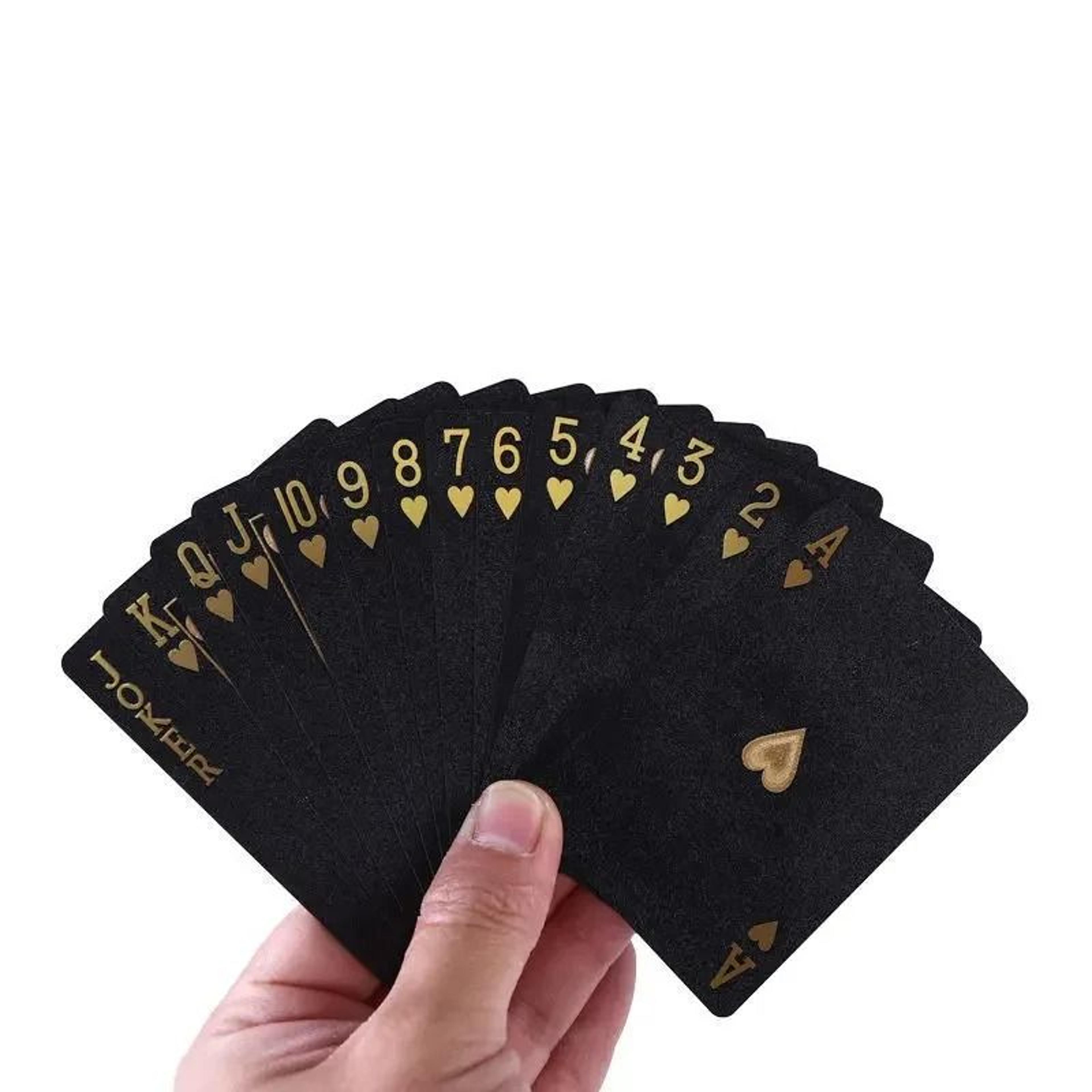 Black Gold Waterproof Playing Cards Poker Set 1